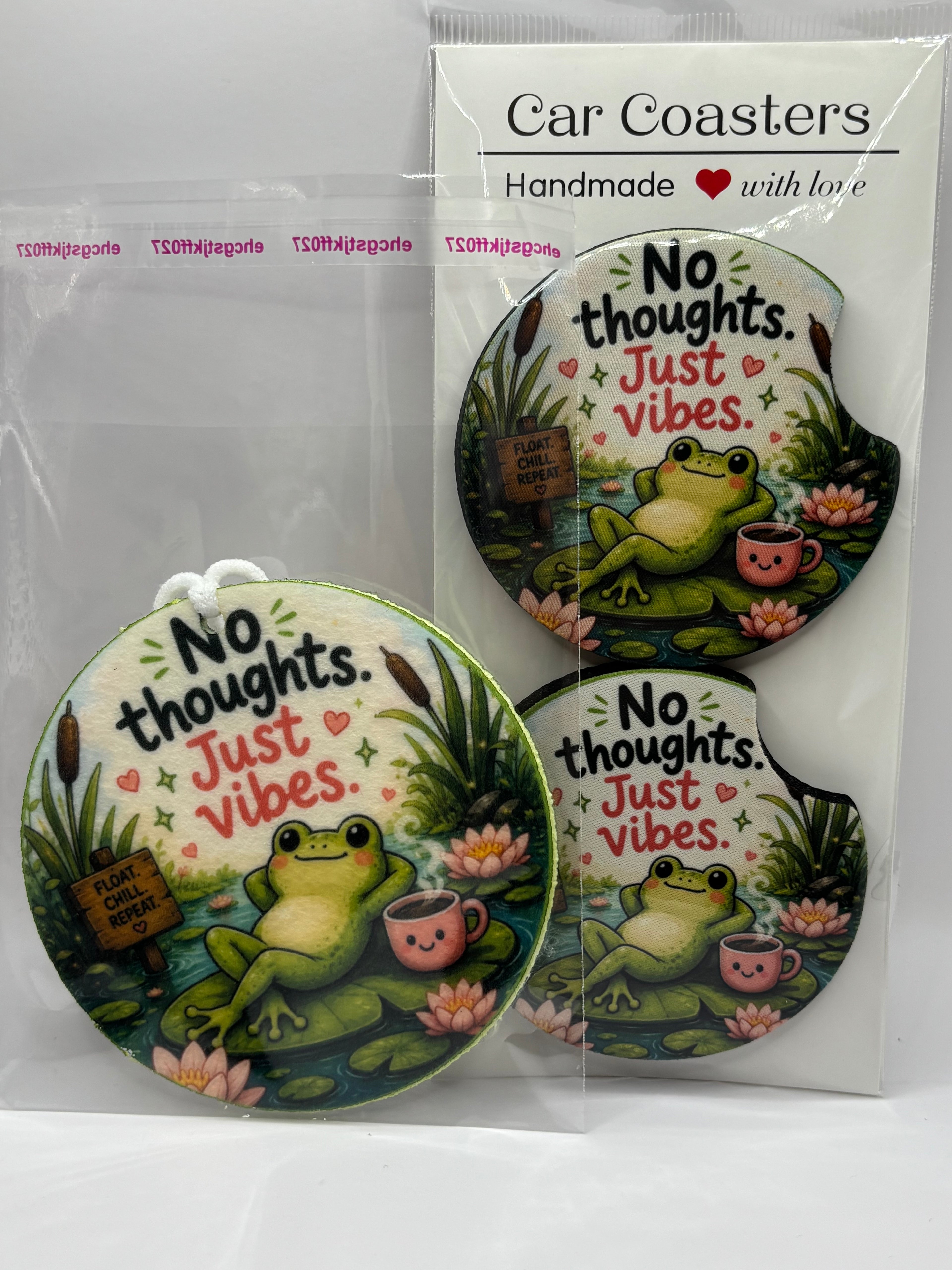 Car Coaster & Air Freshener Set | Handmade Gift Set | Choose Your Scent