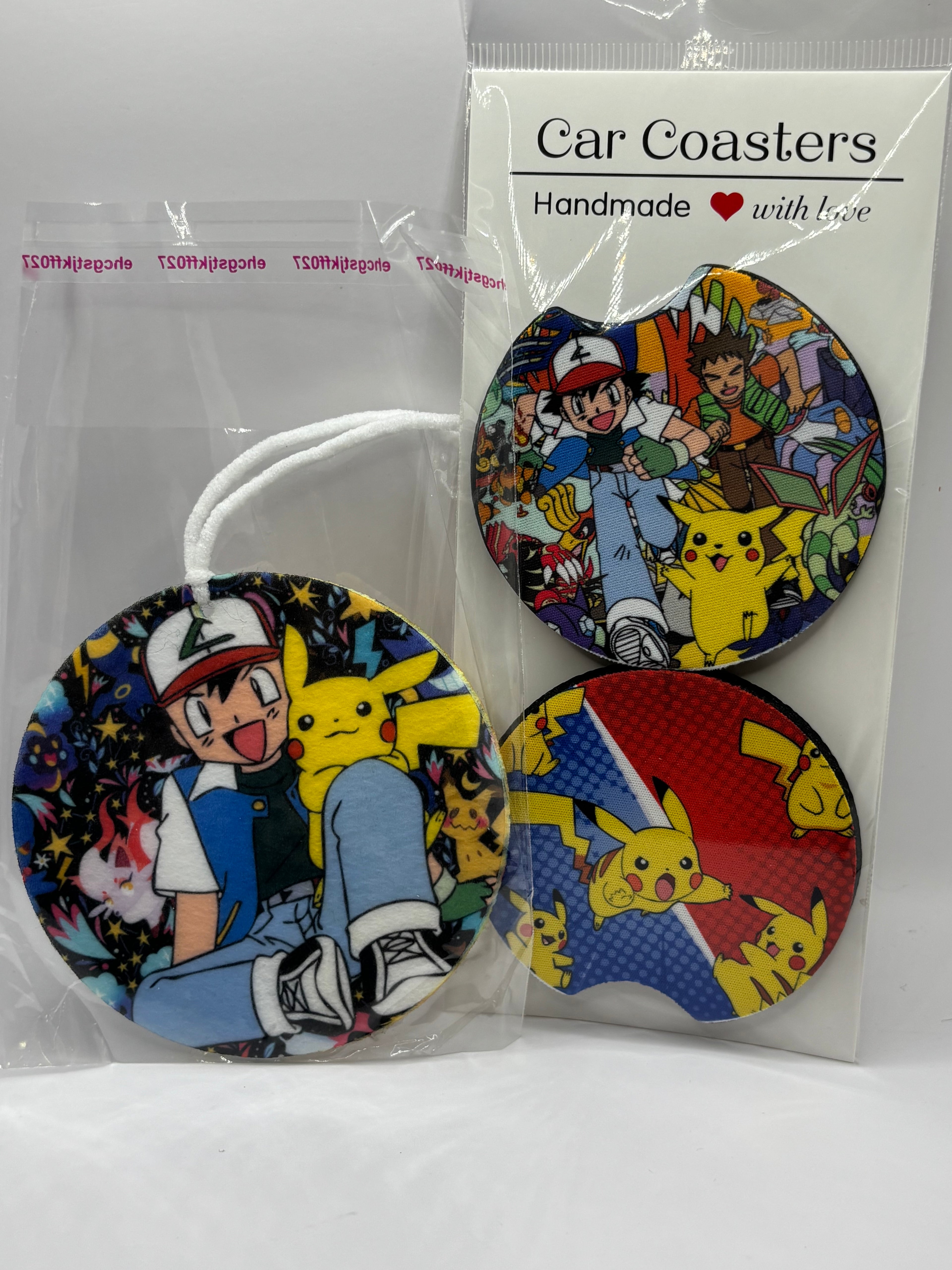 Car Coaster & Air Freshener Set | Handmade Gift Set | Choose Your Scent