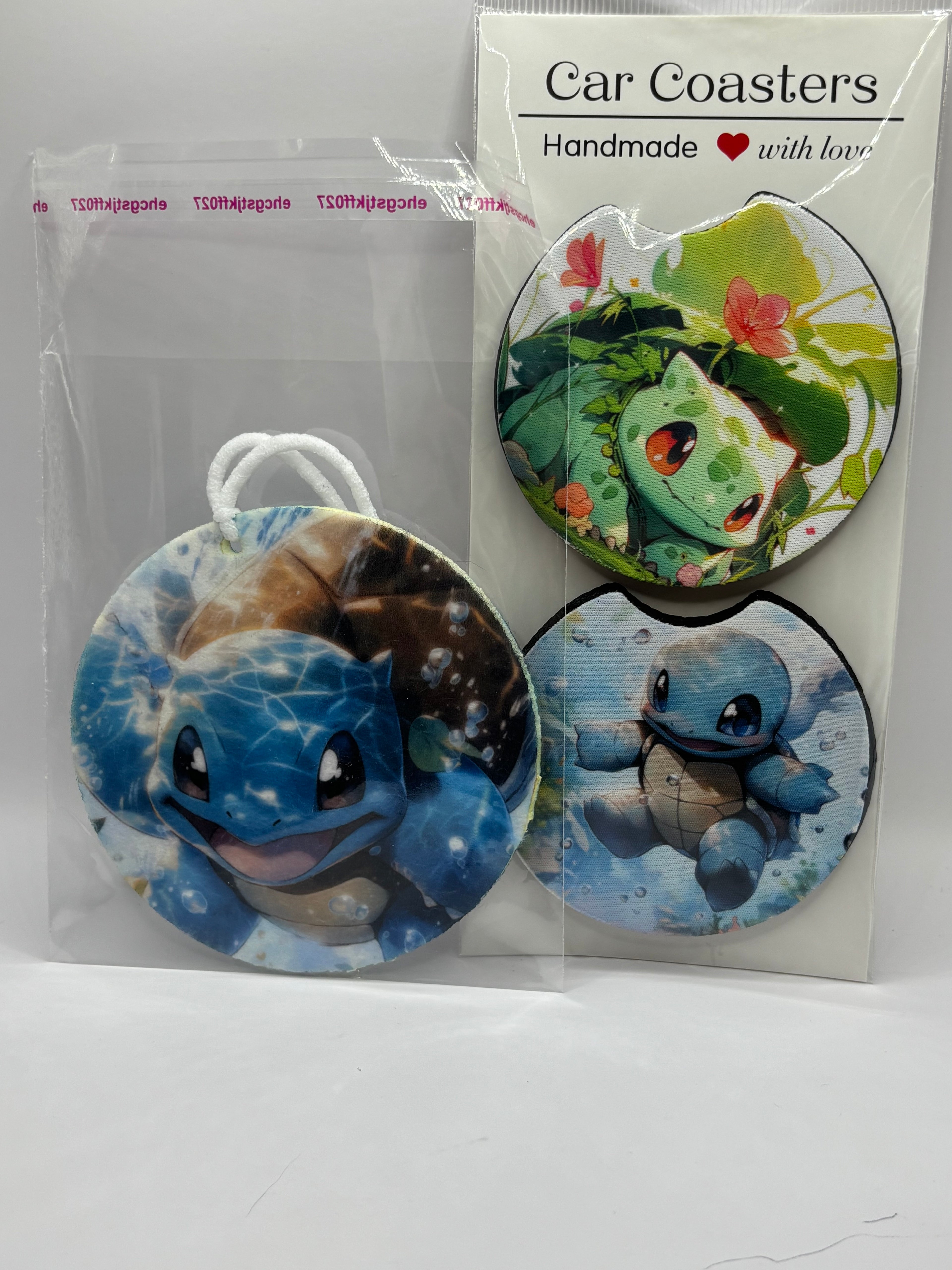 Car Coaster & Air Freshener Set | Handmade Gift Set | Choose Your Scent