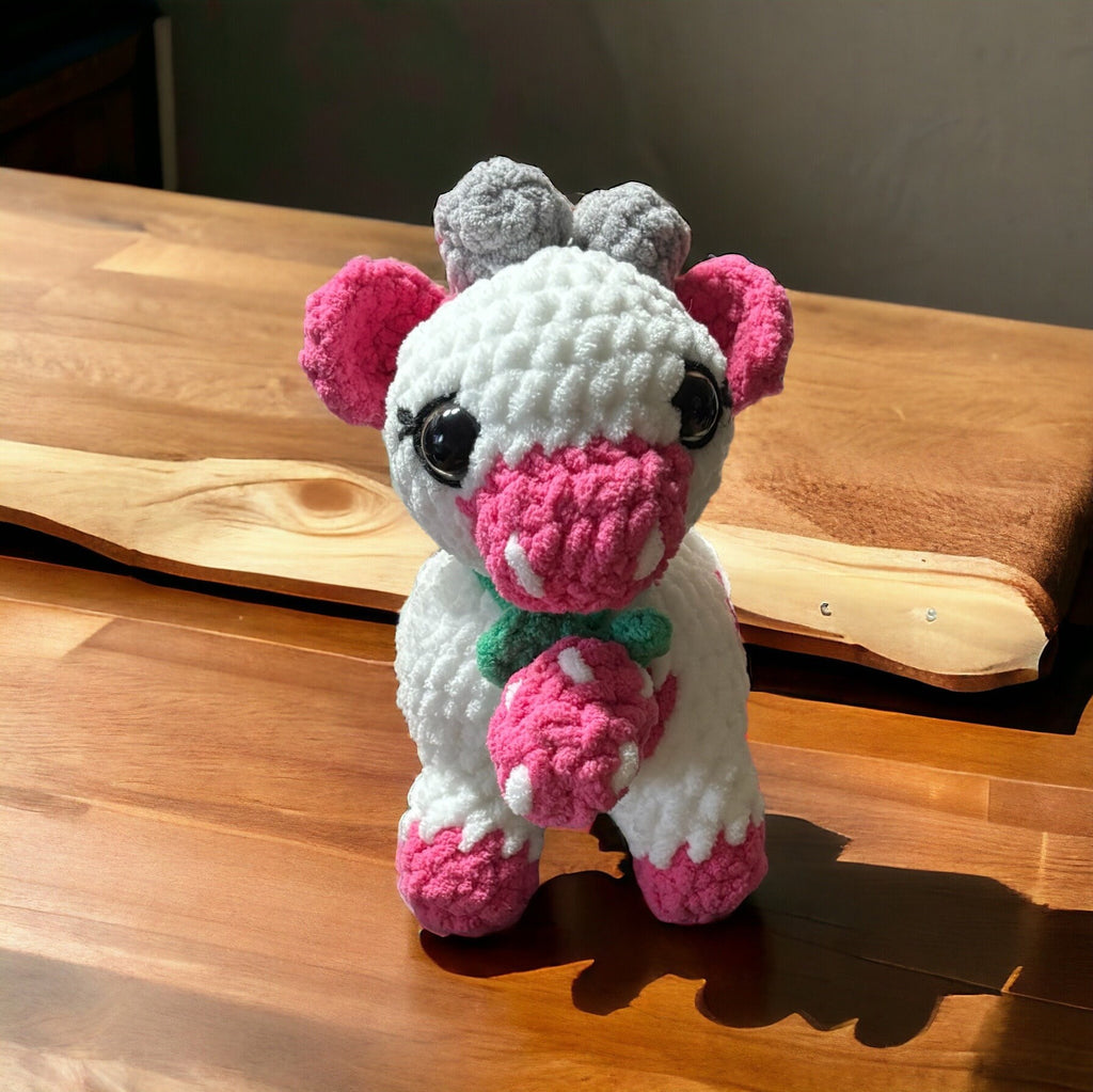 Crochet Doll Strawberry Cow Plushie Amigurumi