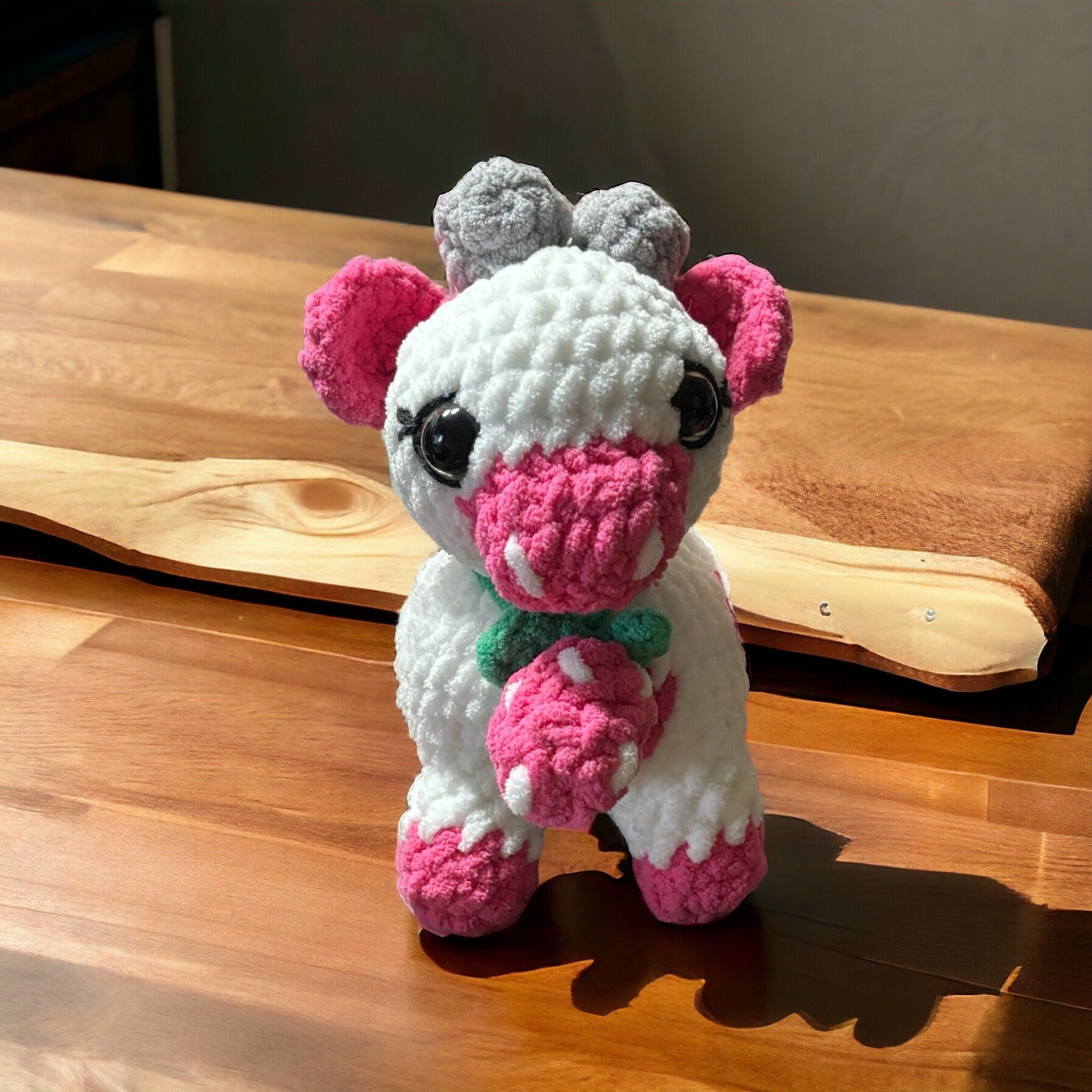 Crochet Doll Strawberry Cow Plushie Amigurumi