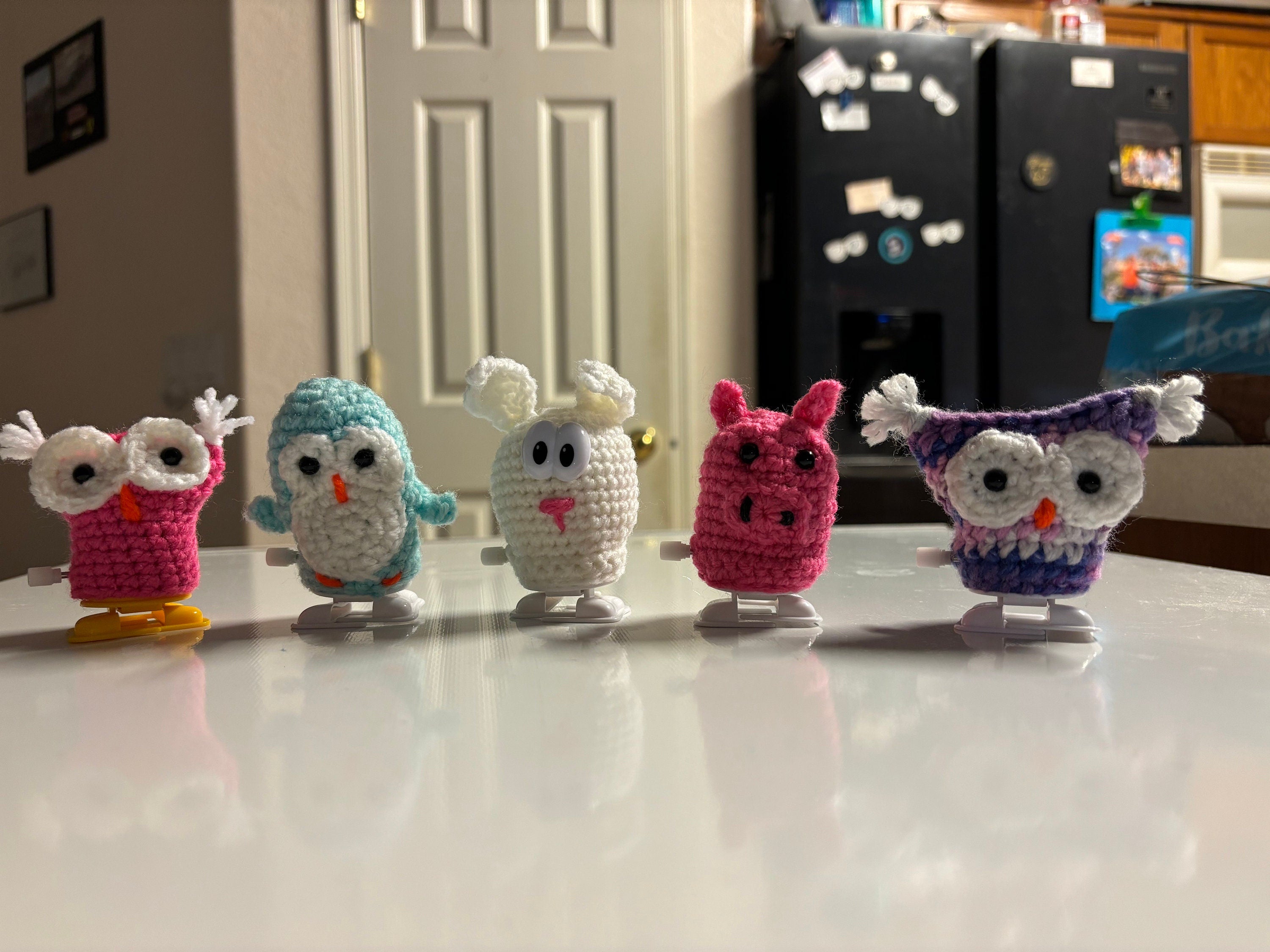 Amigurimi walking pink owl