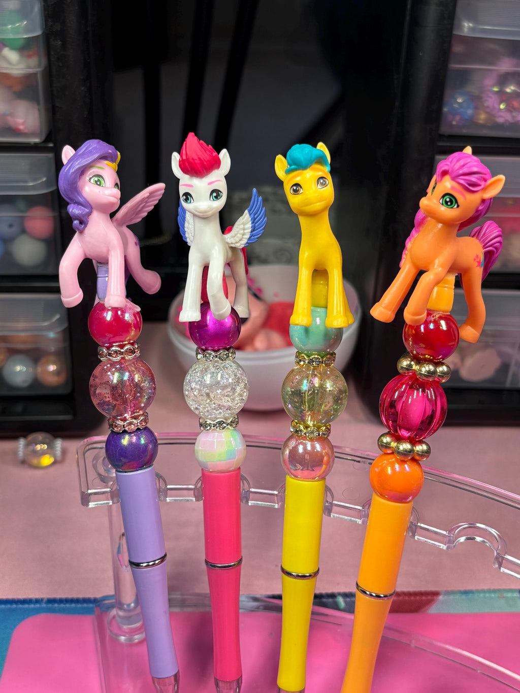 My Little Pony Character Beaded Pens | Handmade Collectible Novelty Pen | Fun Gift for Kids & Pony Fans