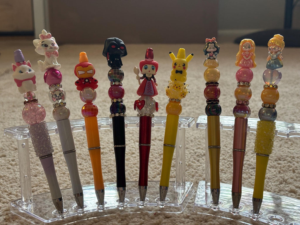 Pop Culture Character Silicone Topper Pens | Disney, Marvel, Star Wars & Pokemon | Novelty Writing Pen with Black Ink Refill