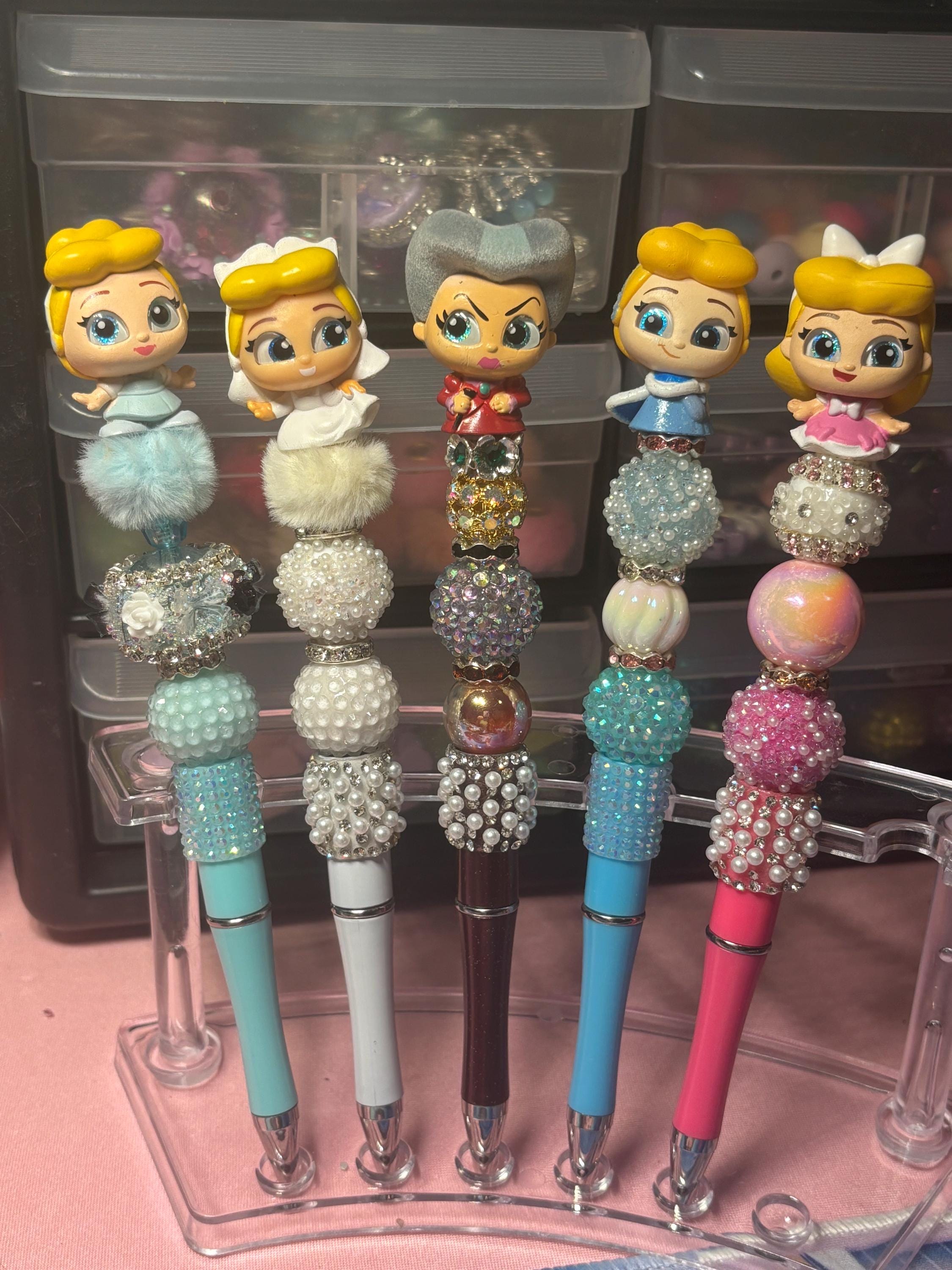 Cinderella Character Pens: Refillable Black Ink