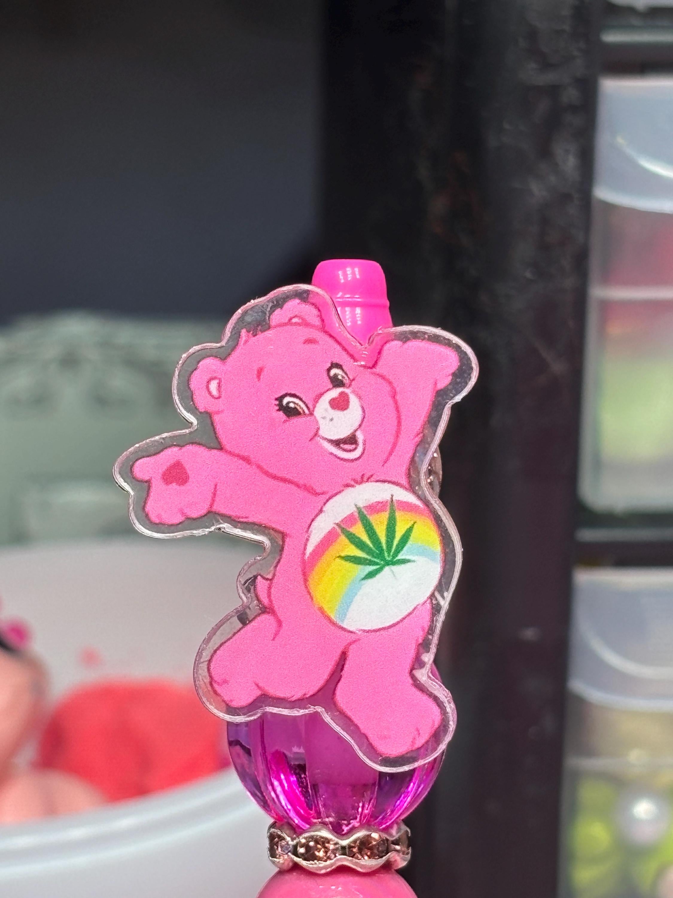 Swear Care Bear Pens • Funny Adult Humor Beaded Pens + Extra Black Ink Refill
