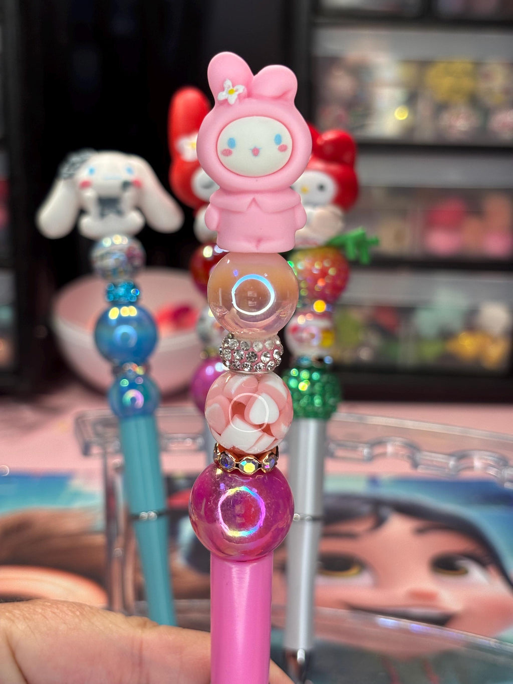 Kawaii Beaded Pens • My Melody & Cinnamon Roll Sanrio Gift