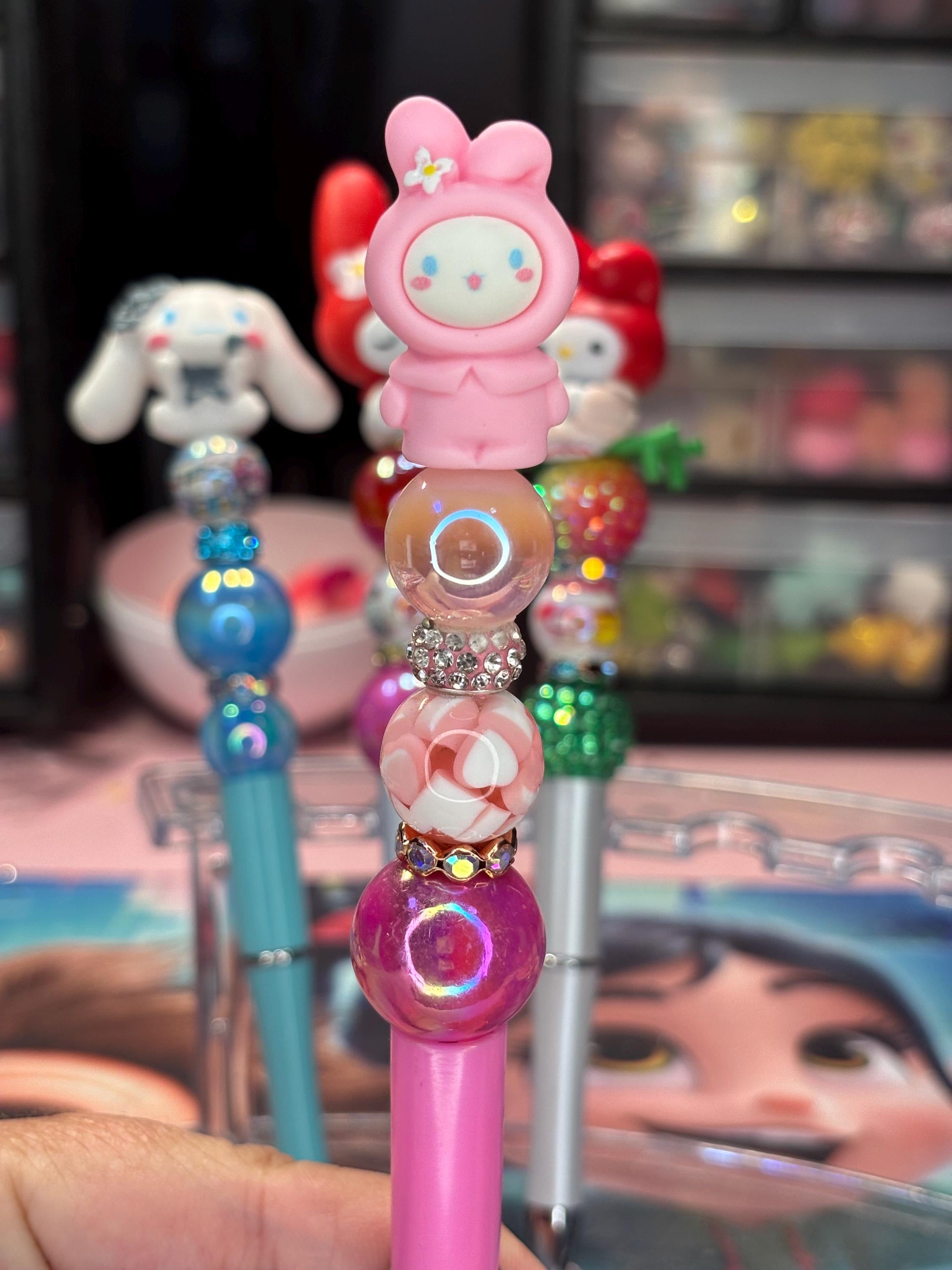 Kawaii Beaded Pens • My Melody & Cinnamon Roll Sanrio Gift