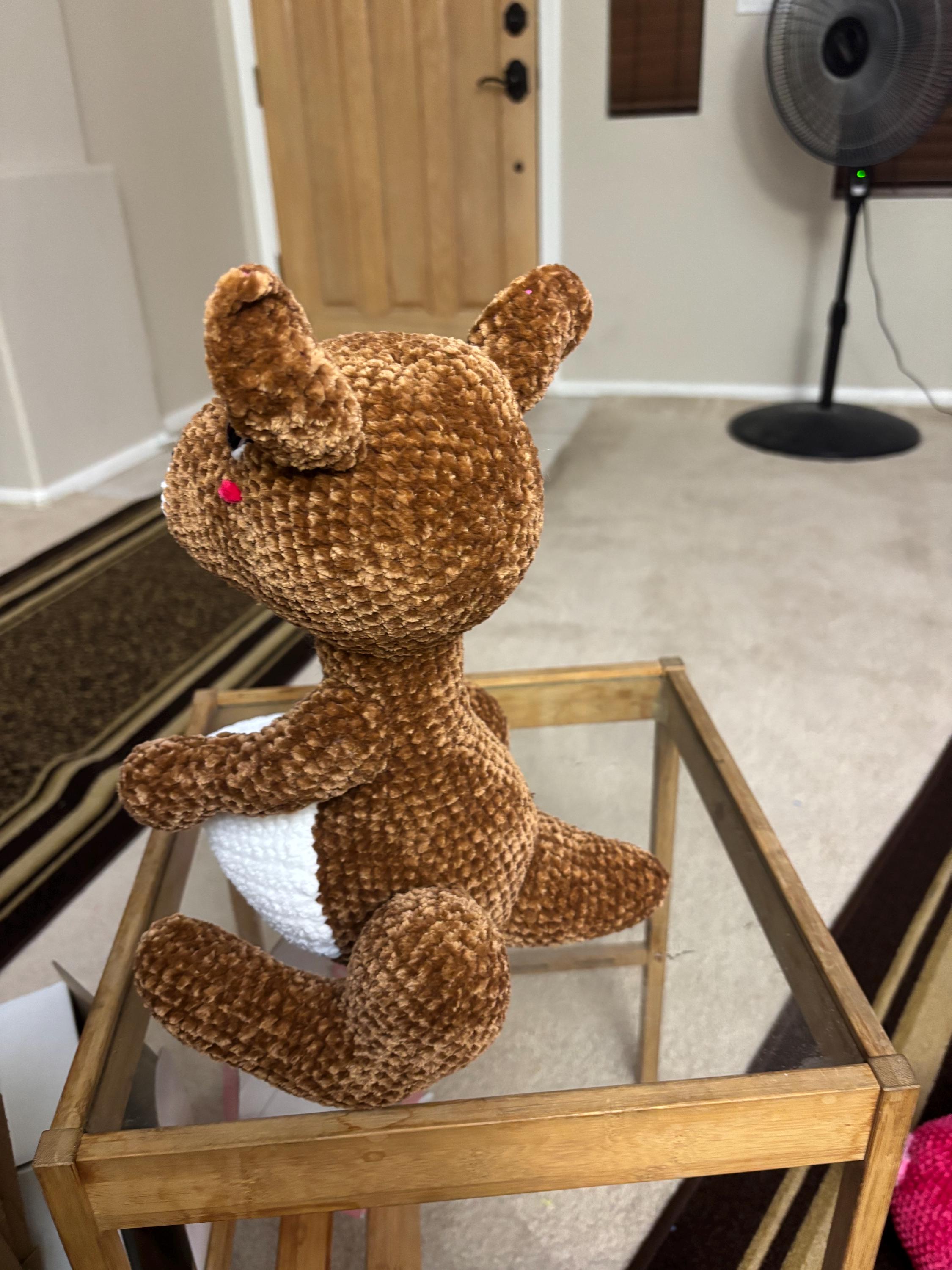Crochet Amigurumi Mama & Baby Kangaroo Set — Handmade Plush Duo