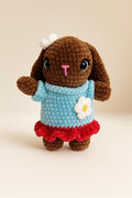Handmade amigurumi bunny with removable dress. Soft crochet plush toy—perfect gift for kids, collectors, and nursery décor. Ships fast!