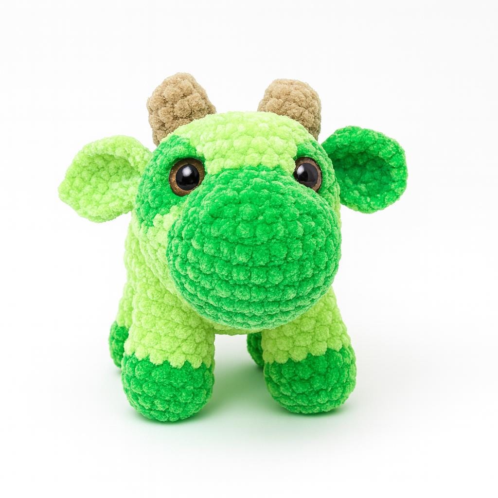 Handmade Chenille Plush Cow – Custom Color Cuddle Cow | Soft Crochet Animal | Made to Order