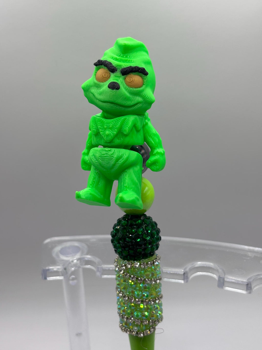 3D Grinch Beadable Pens – Holiday Bling Pen – Christmas Gift – Collector Pen – Ships from Glendale