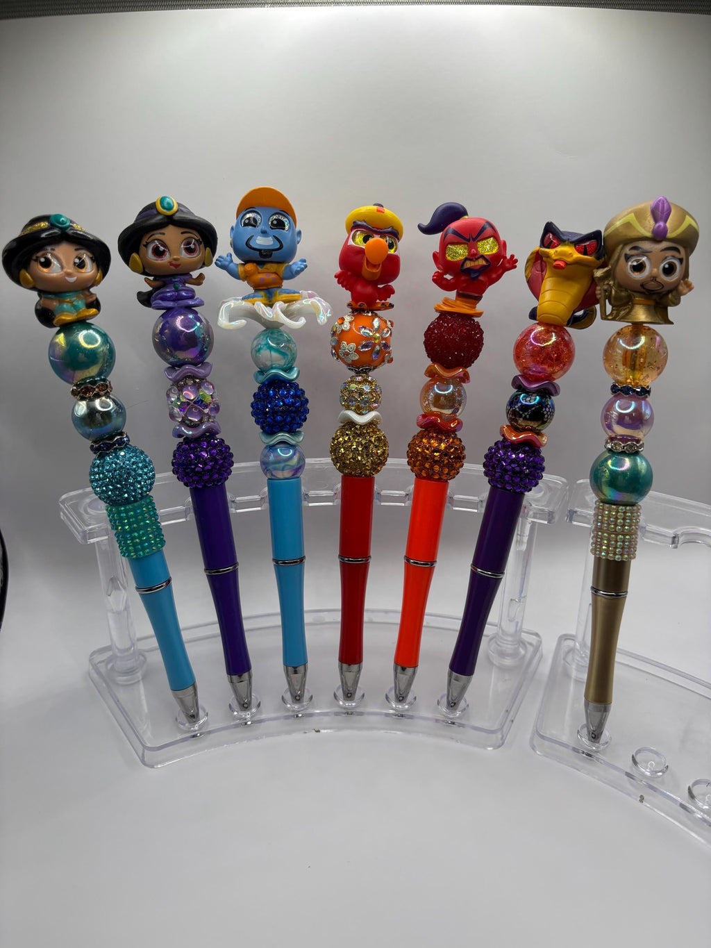 Aladdin Disney Beaded Pen | Princess Jasmine, Genie & Jafar Character Pen | Handmade Kids Party Favor Gift
