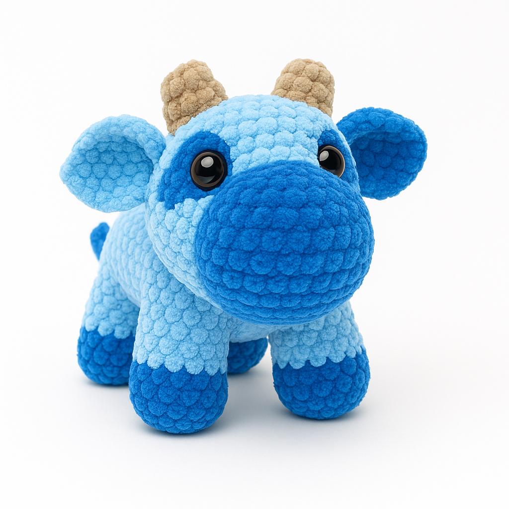 Handmade Chenille Plush Cow – Custom Color Cuddle Cow | Soft Crochet Animal | Made to Order