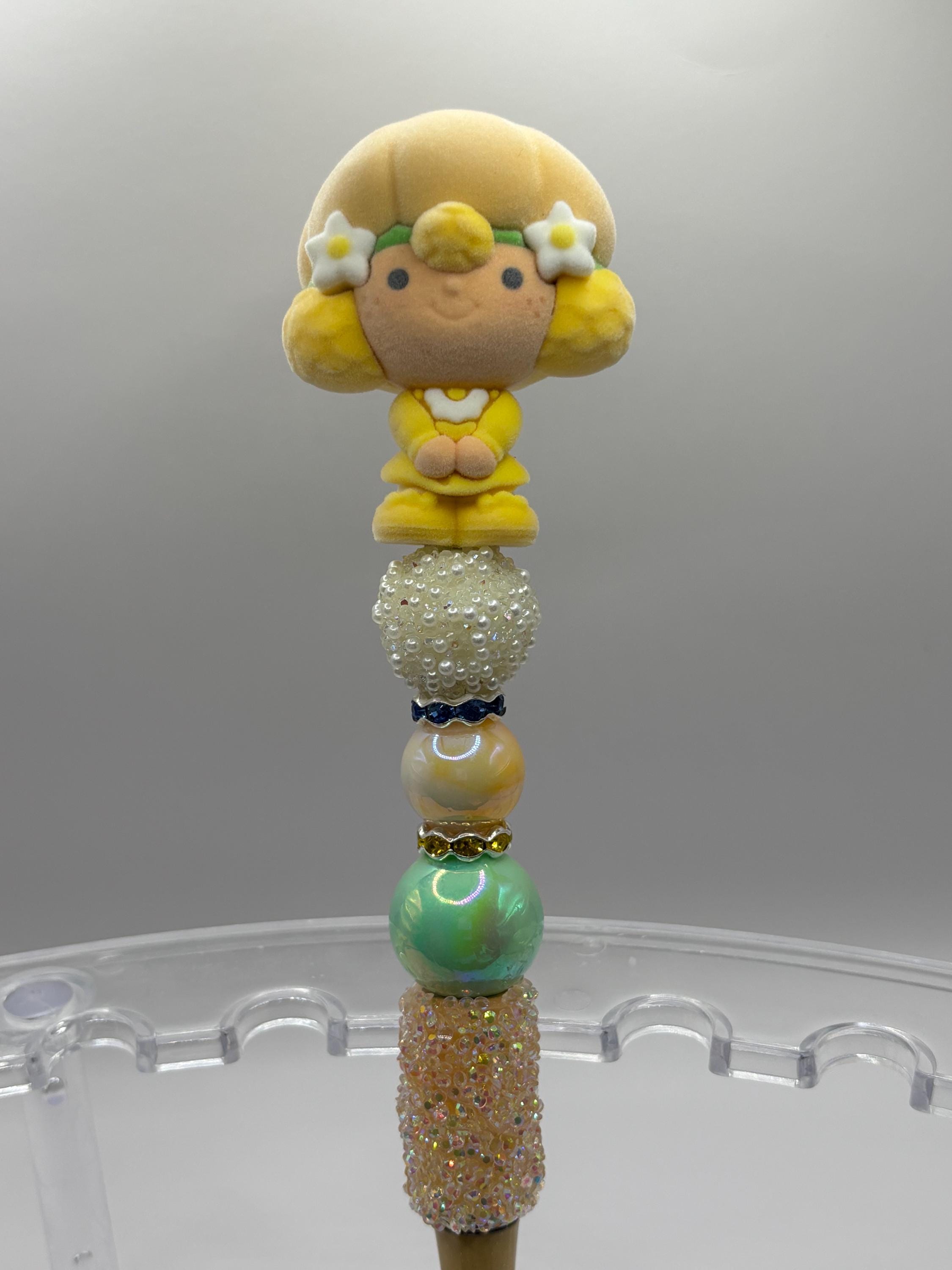 Strawberry Shortcake Beadable Pen – Flocked Figures - Retro Character Bling Pen