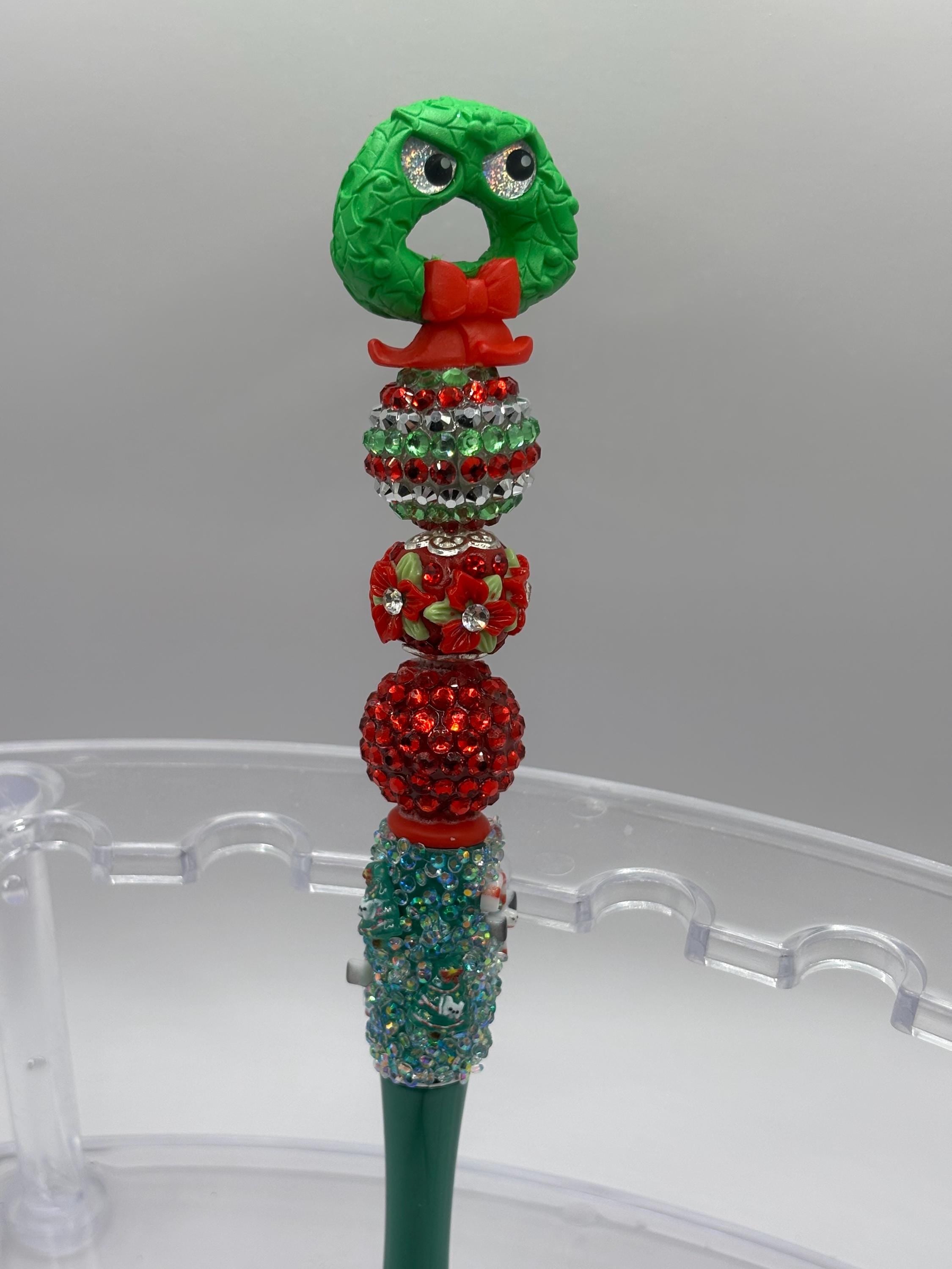 Christmas Nightmare Inspired Sparkly Beaded Pens – Holiday Plush Topper Pens