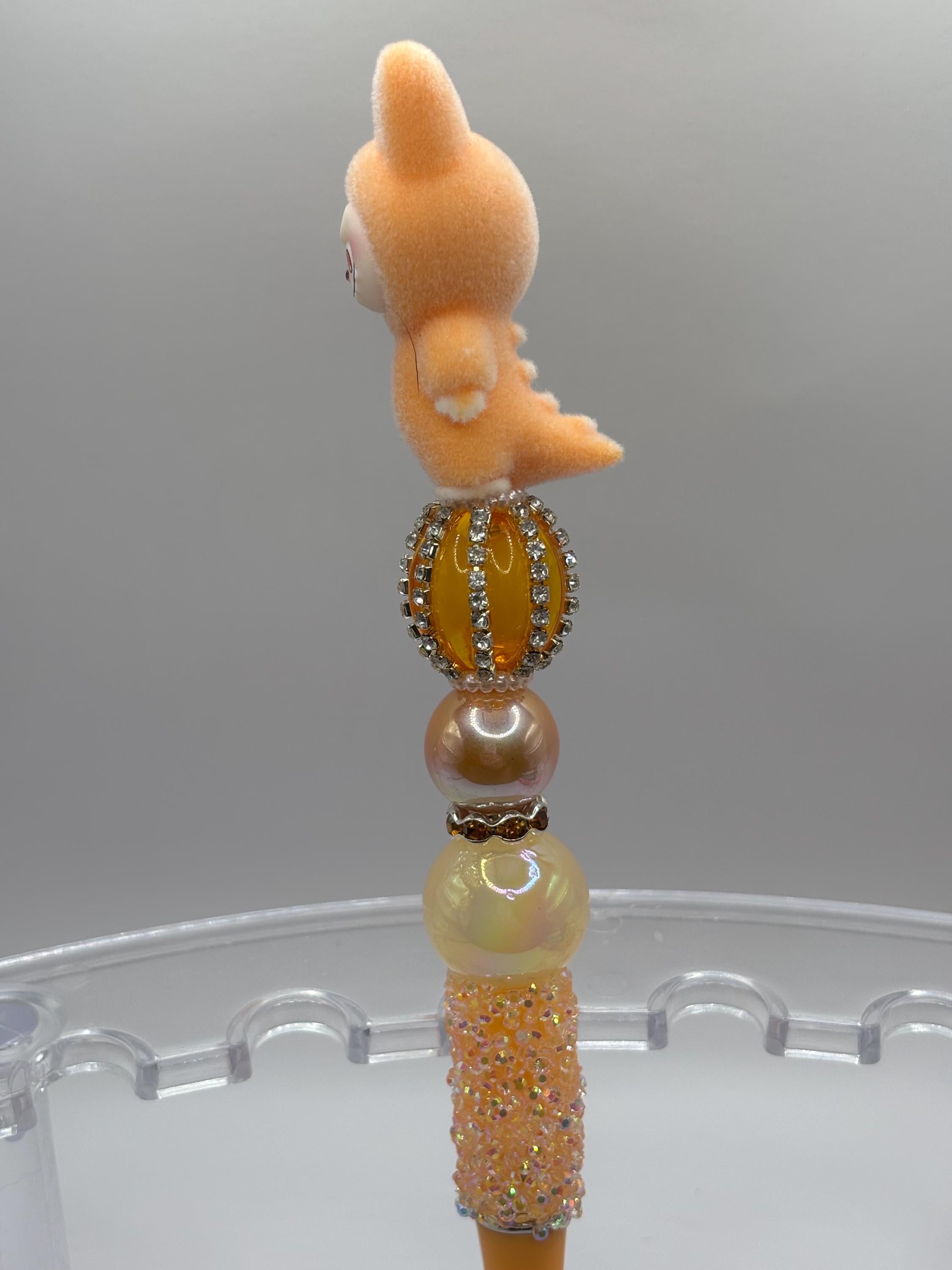 Kwaii Bunny Beaded Pen – Handmade Rhinestone Stationery