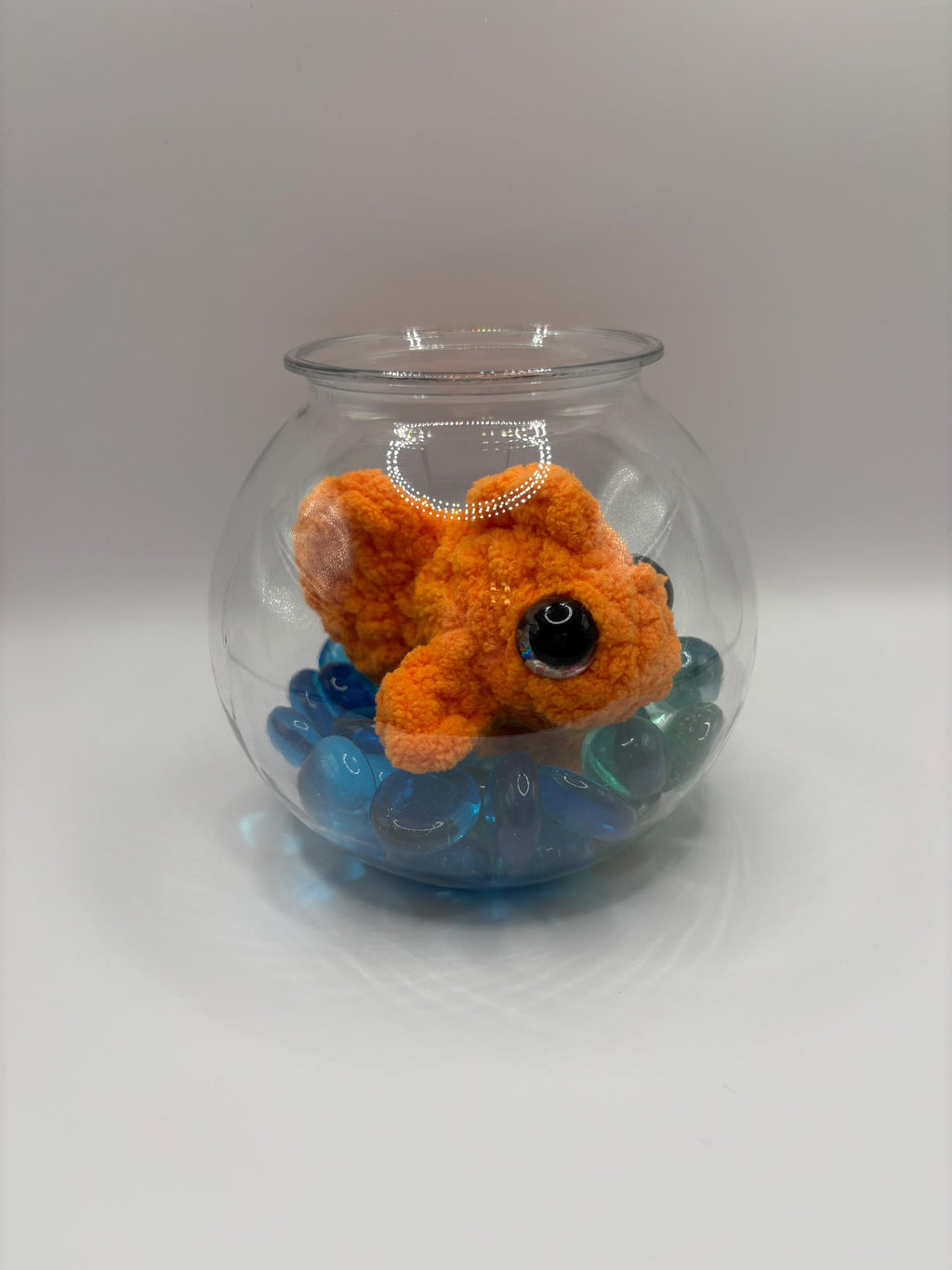 Crocheted Goldfish in Bowl – Plush Desk Decor, No Maintenance Pet