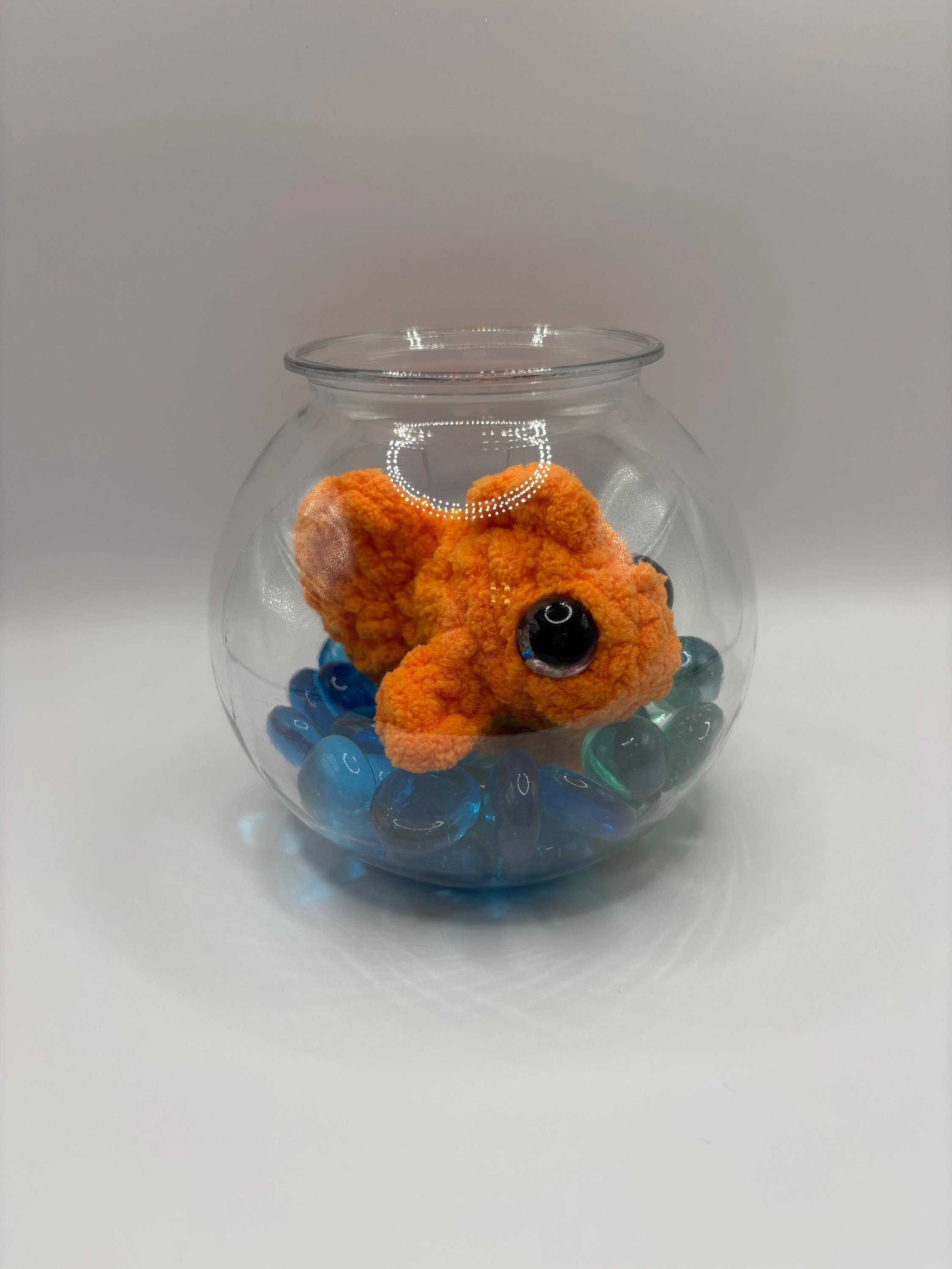 Crocheted Goldfish in Bowl – Plush Desk Decor, No Maintenance Pet