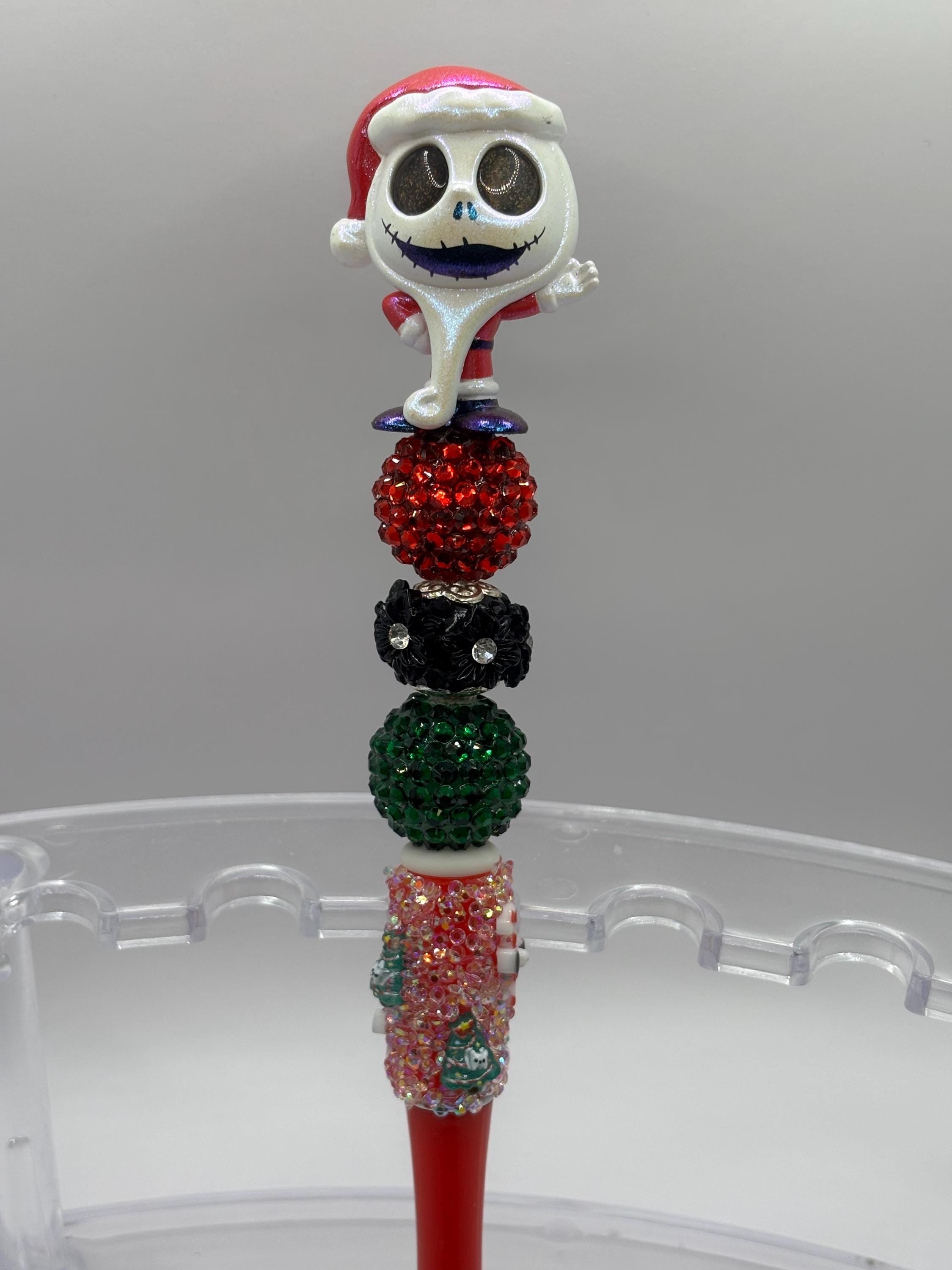 Christmas Nightmare Inspired Sparkly Beaded Pens – Holiday Plush Topper Pens