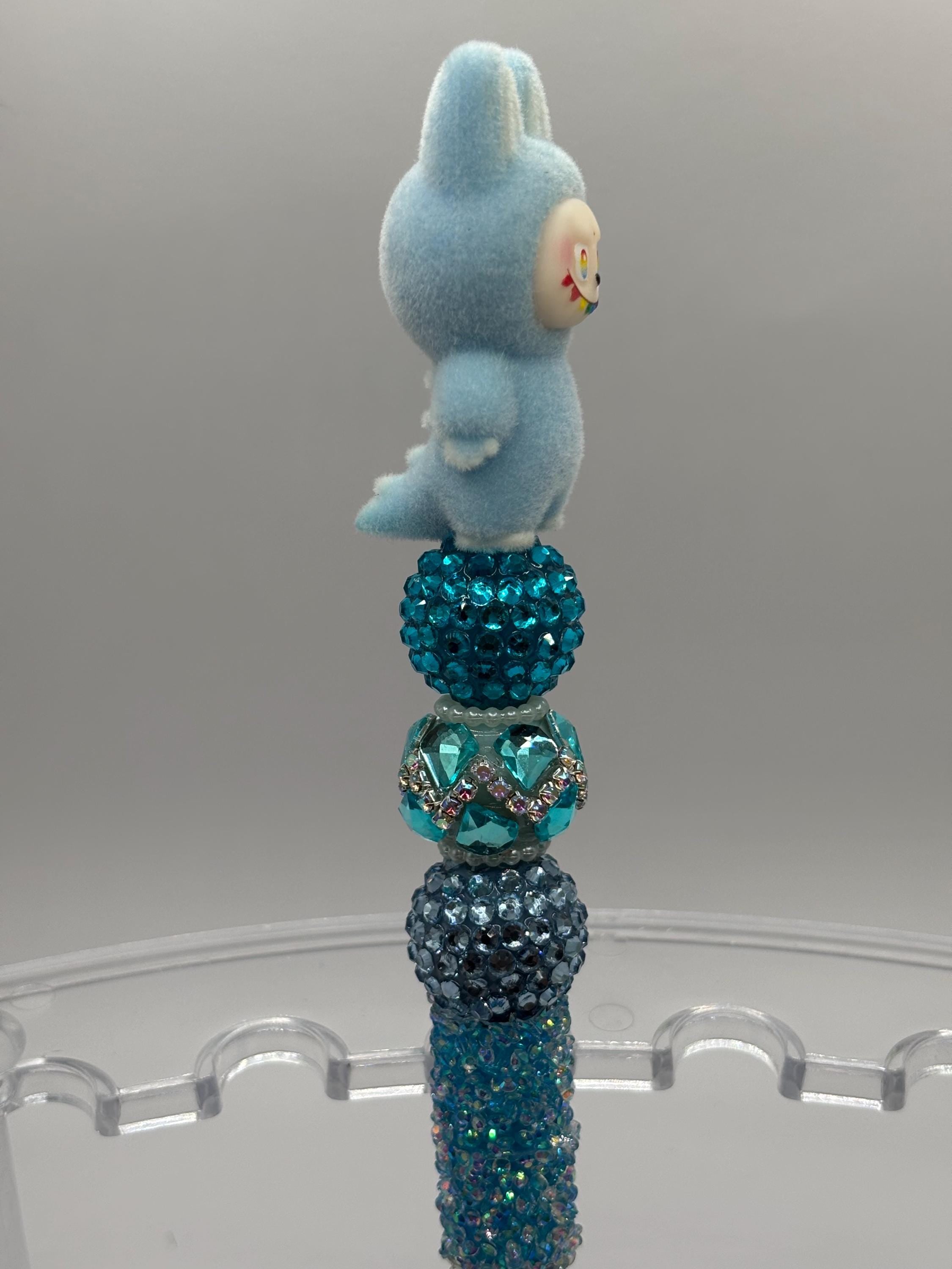 Kwaii Bunny Beaded Pen – Handmade Rhinestone Stationery