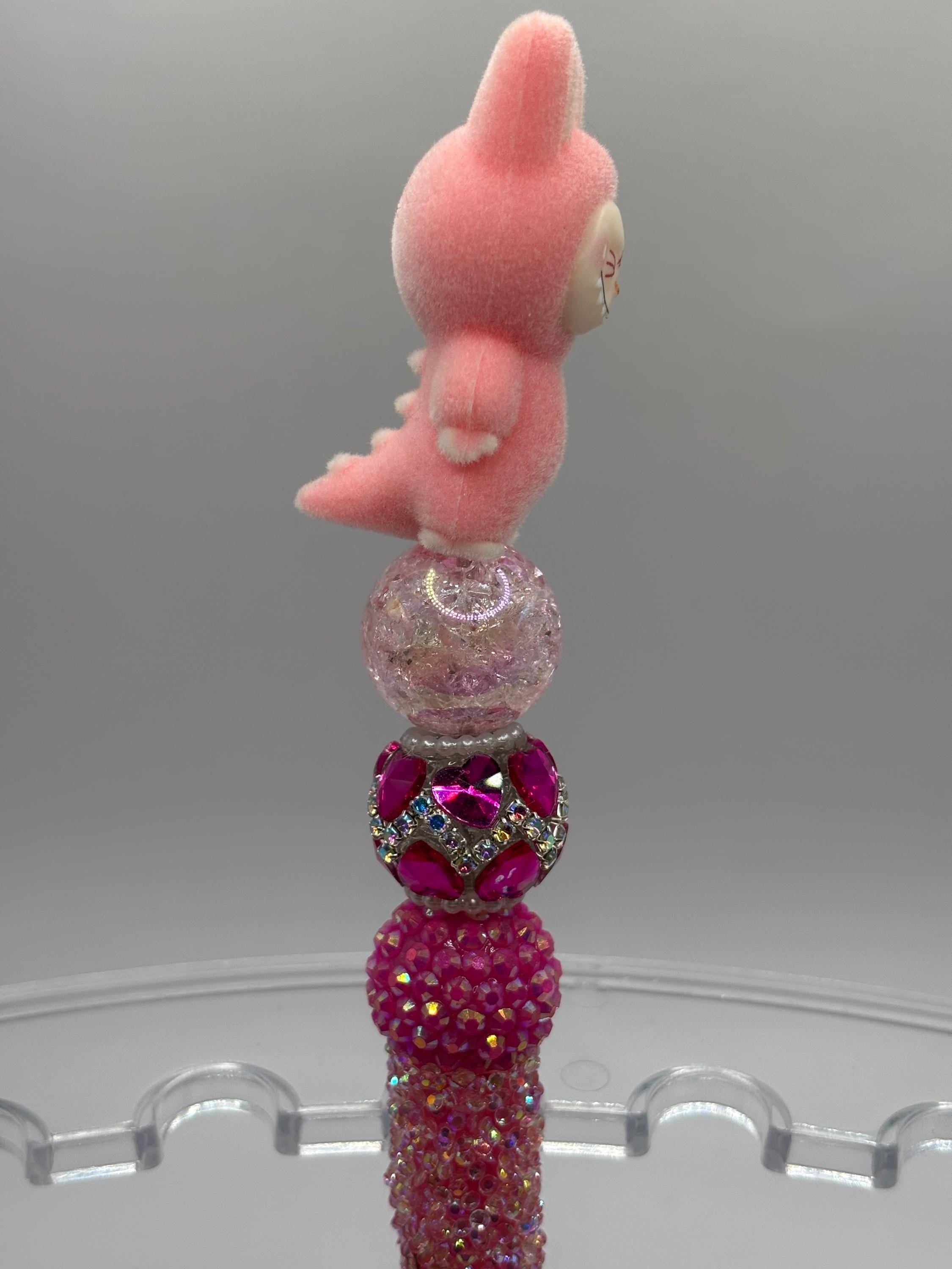 Kwaii Bunny Beaded Pen – Handmade Rhinestone Stationery