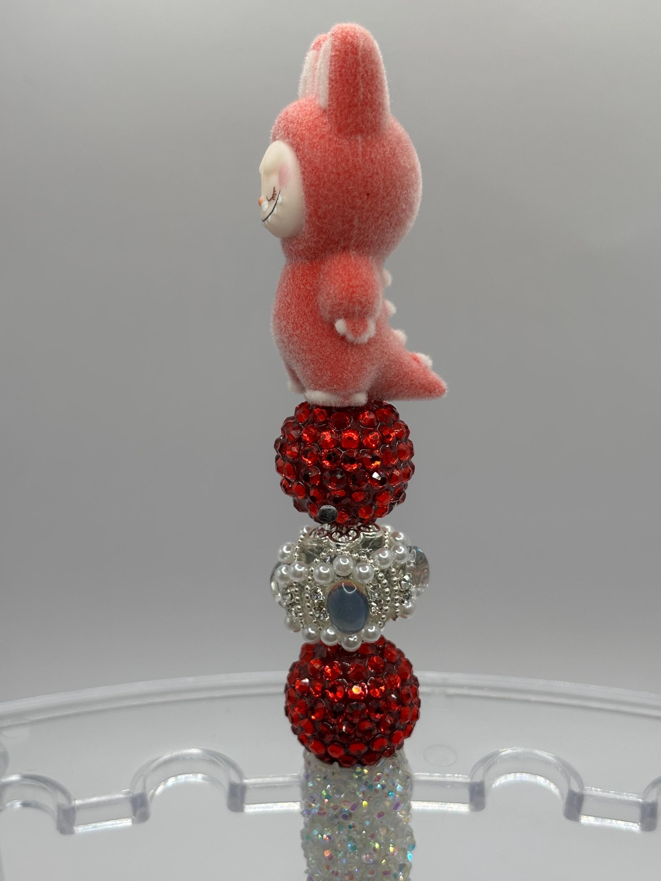 Kwaii Bunny Beaded Pen – Handmade Rhinestone Stationery