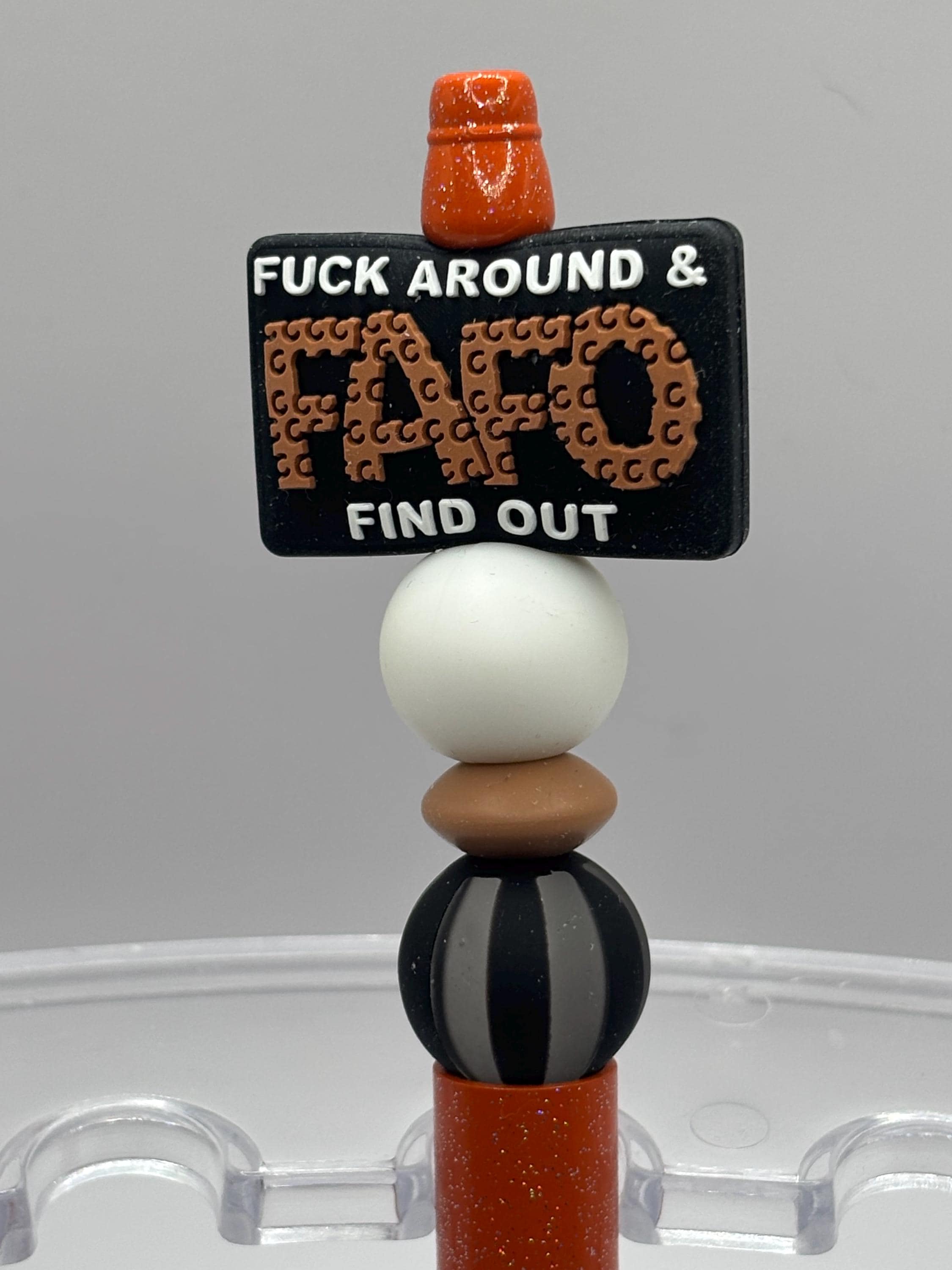 Adult Humor Beaded Pens | Funny Swear Word Pens | Profanity Desk Pens | Includes Extra Ink Refill