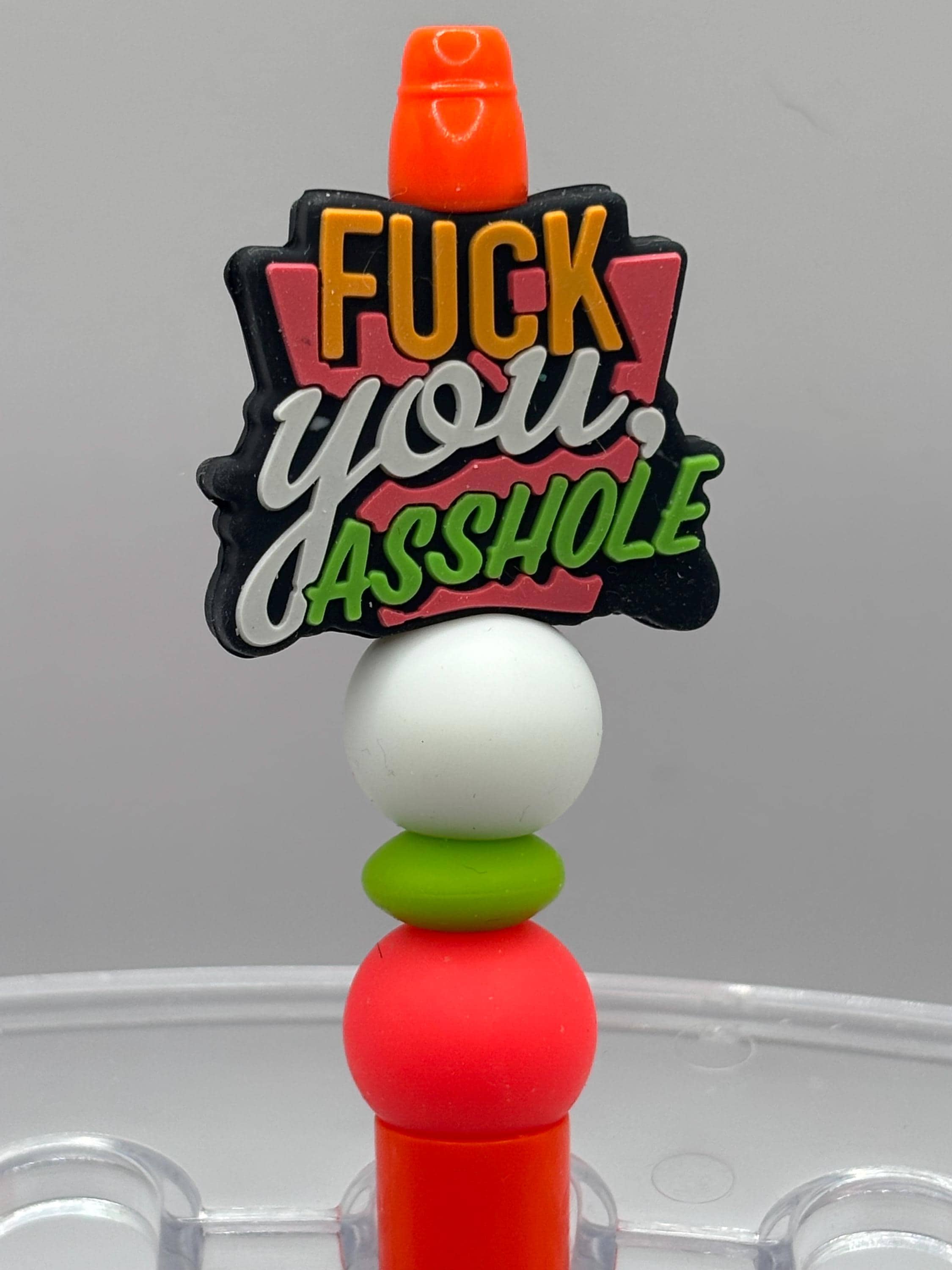 Adult Humor Beaded Pens | Funny Swear Word Pens | Profanity Desk Pens | Includes Extra Ink Refill
