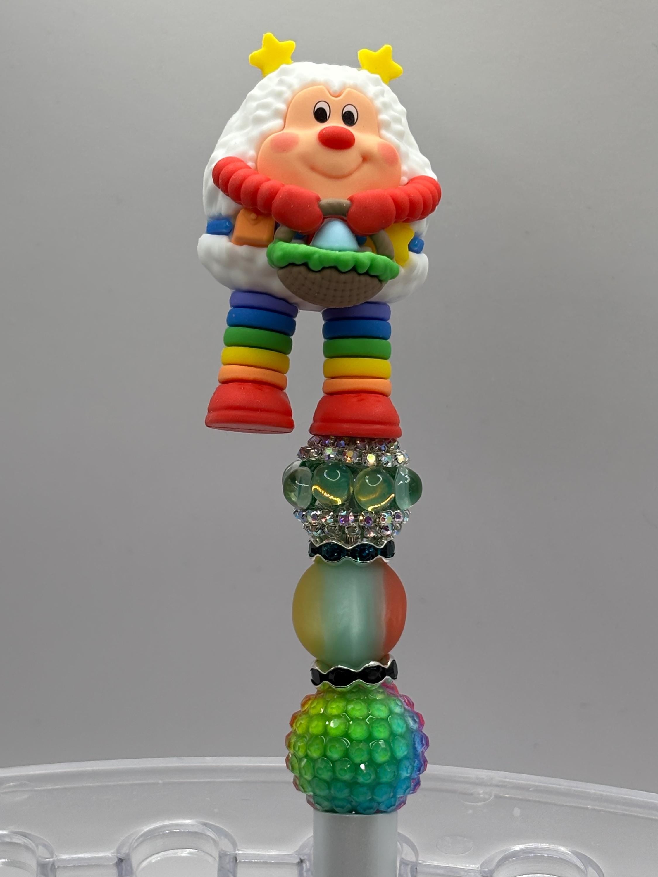 Rainbow Brite-Inspired Beaded Character Pens | Handmade Collectible Pens | Includes Extra Ink Refill