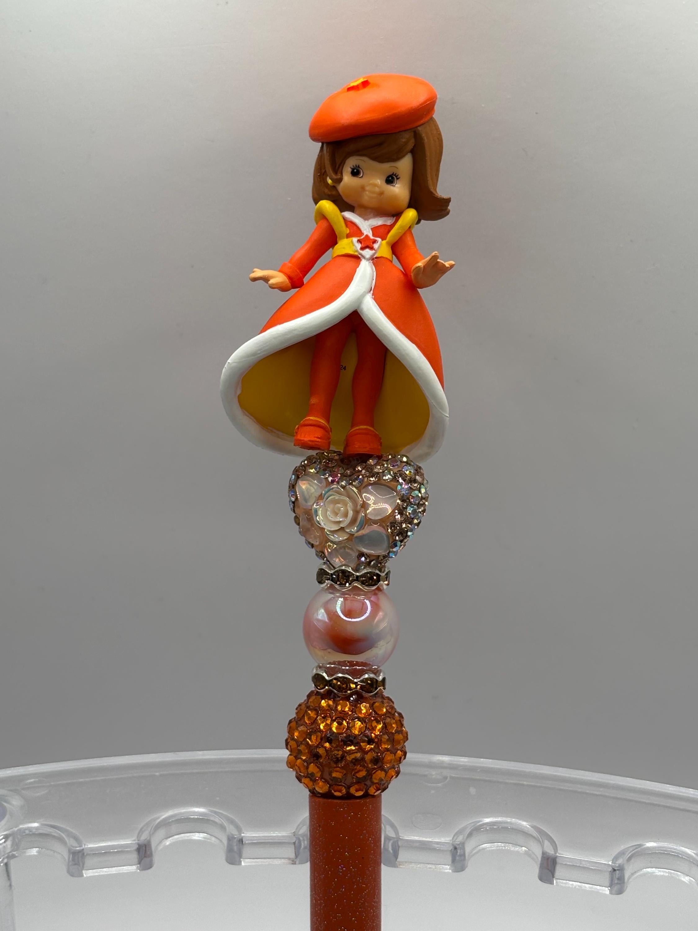 Rainbow Brite-Inspired Beaded Character Pens | Handmade Collectible Pens | Includes Extra Ink Refill