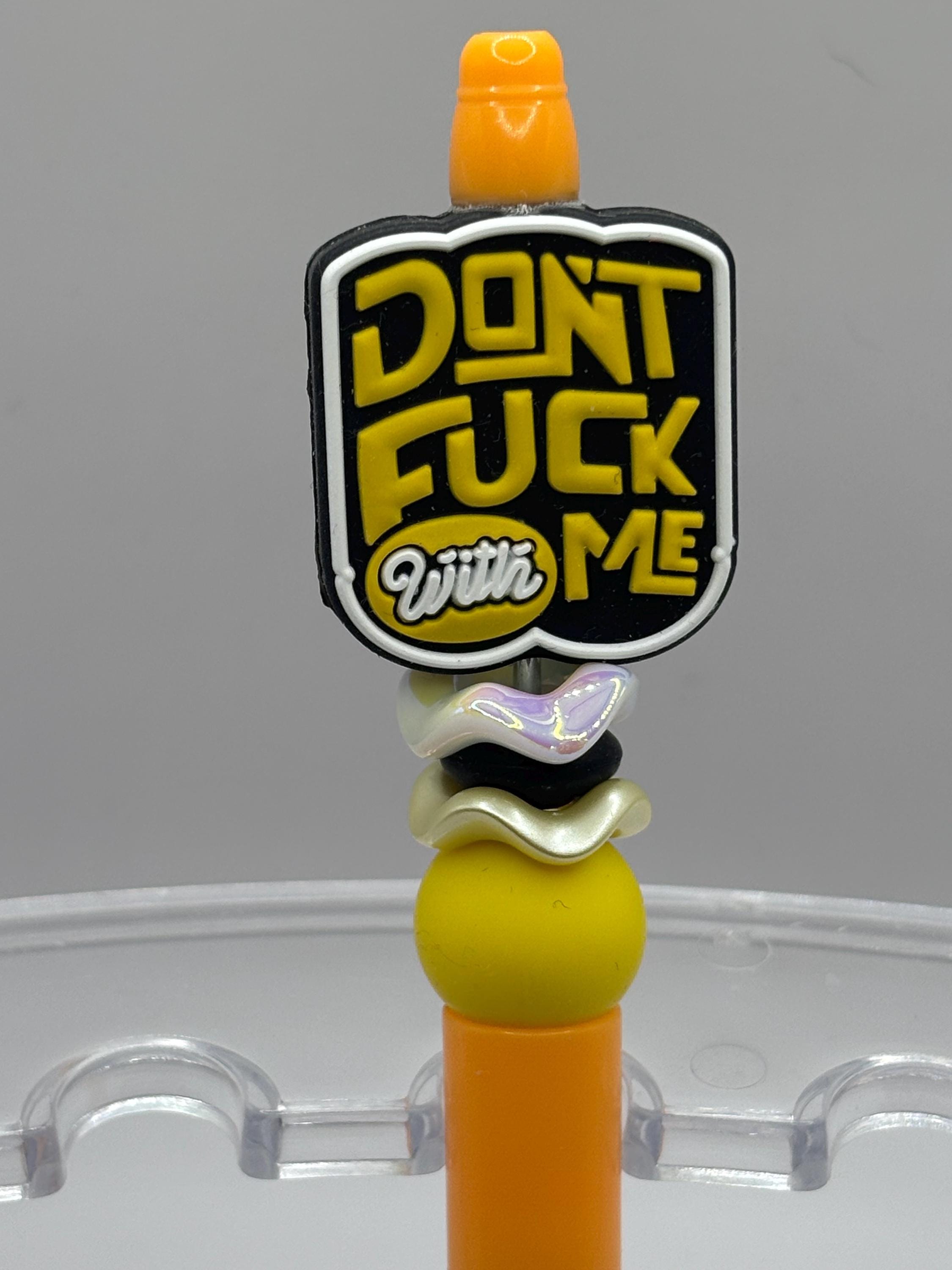 Adult Humor Beaded Pens | Funny Swear Word Pens | Profanity Desk Pens | Includes Extra Ink Refill