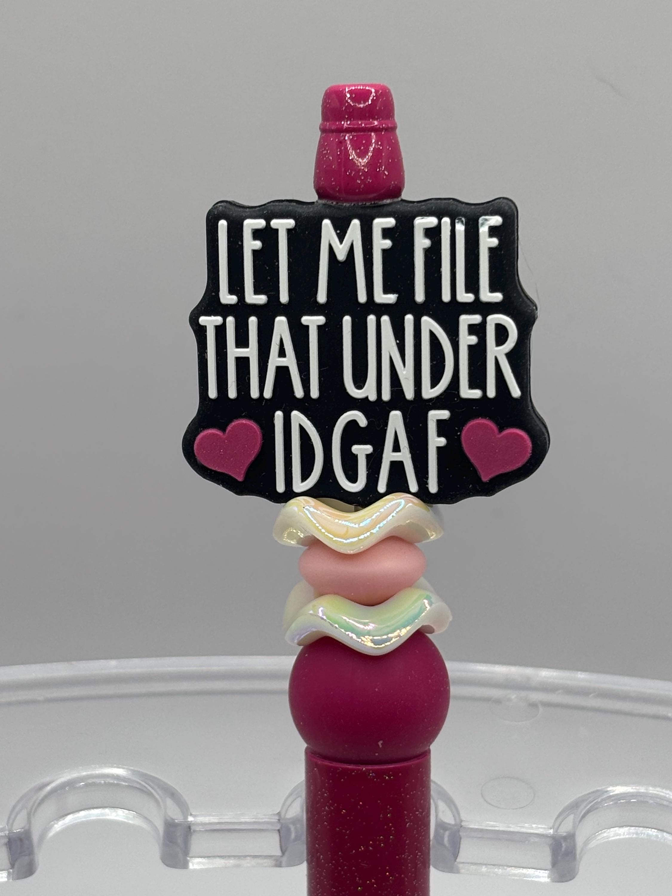 Adult Humor Beaded Pens | Funny Swear Word Pens | Profanity Desk Pens | Includes Extra Ink Refill