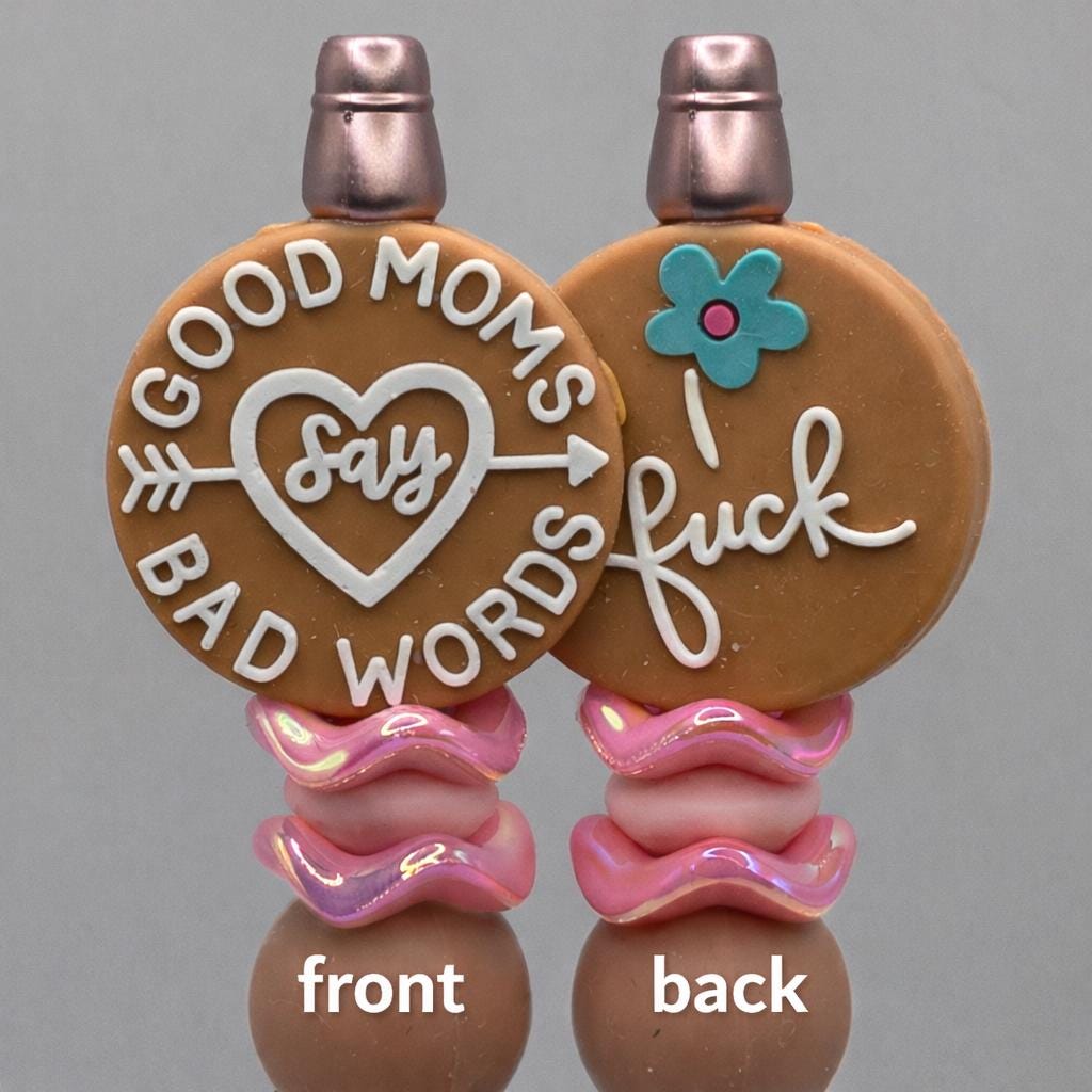 Adult Humor Beaded Pens | Funny Swear Word Pens | Profanity Desk Pens | Includes Extra Ink Refill