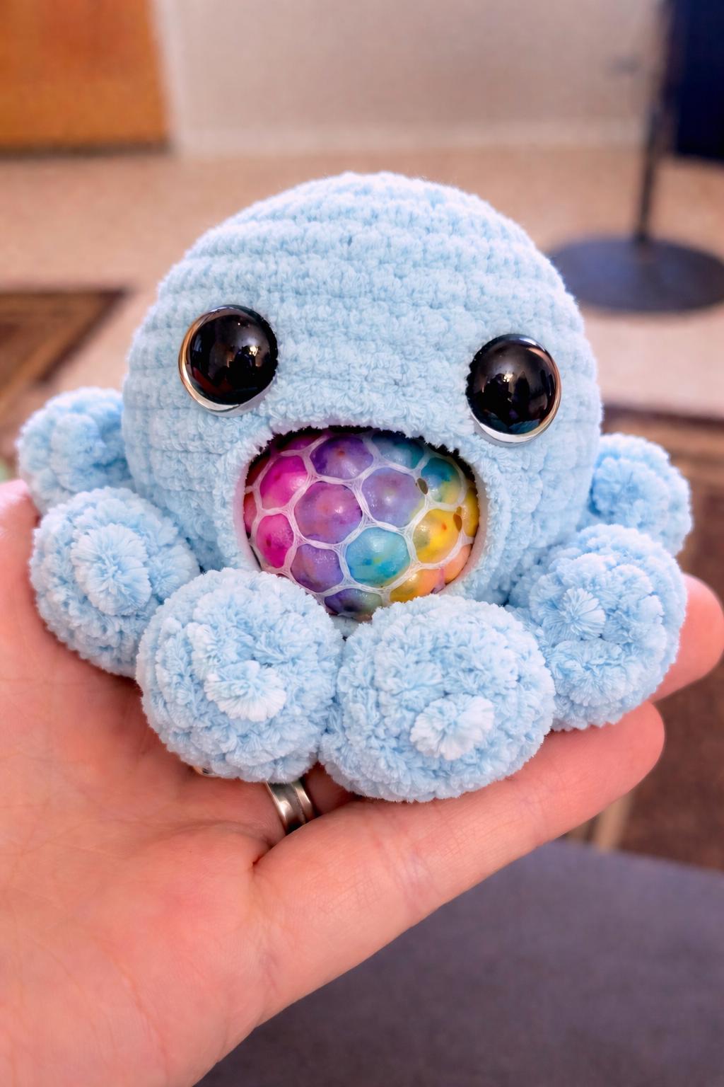 Handmade Crochet Amigurumi Octopus Stress Ball: Squishy Animal Toy