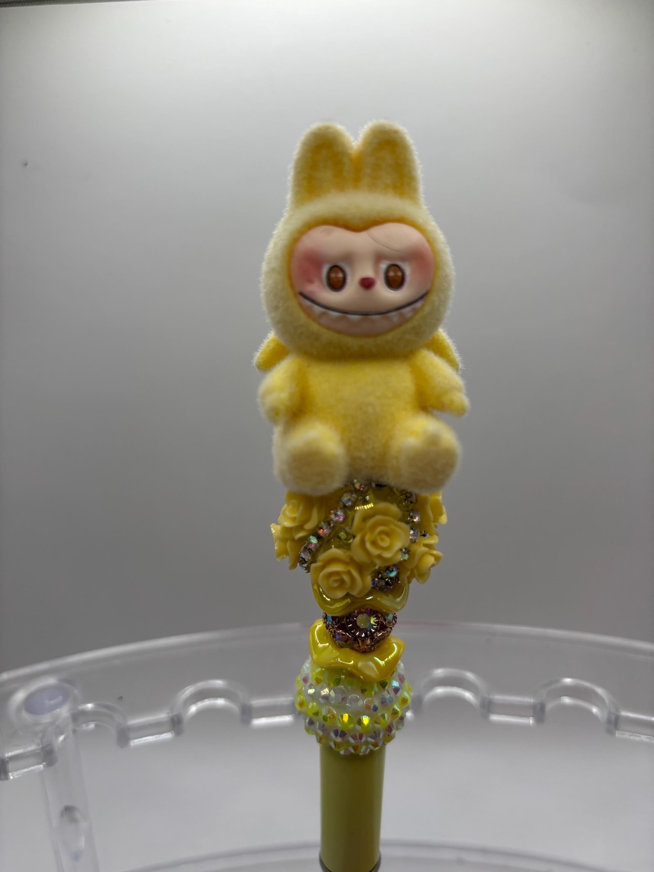 Kwaii Bunny Beaded Pen – Handmade Rhinestone Stationery