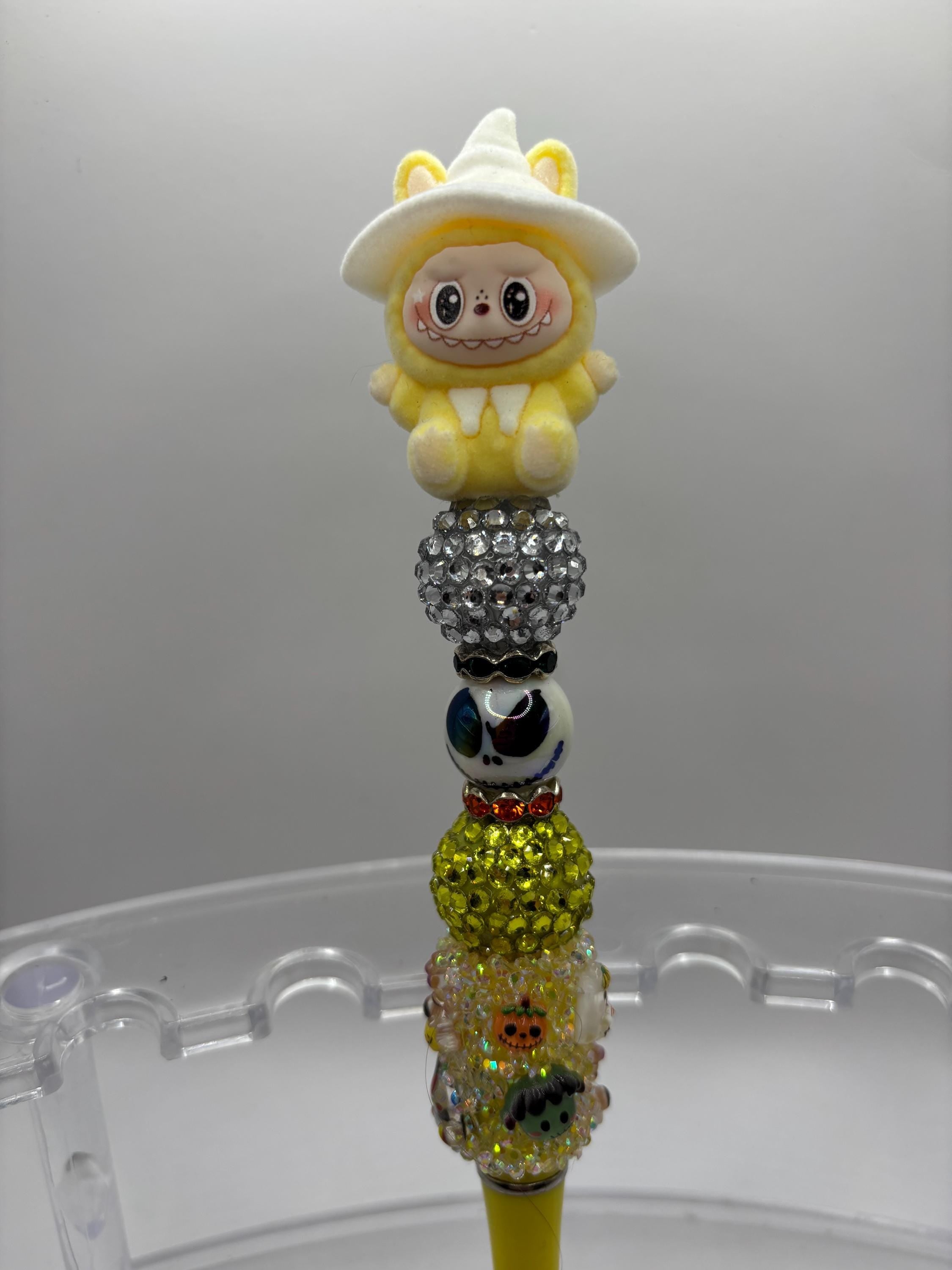 Kwaii Bunny Beaded Pen – Handmade Rhinestone Stationery