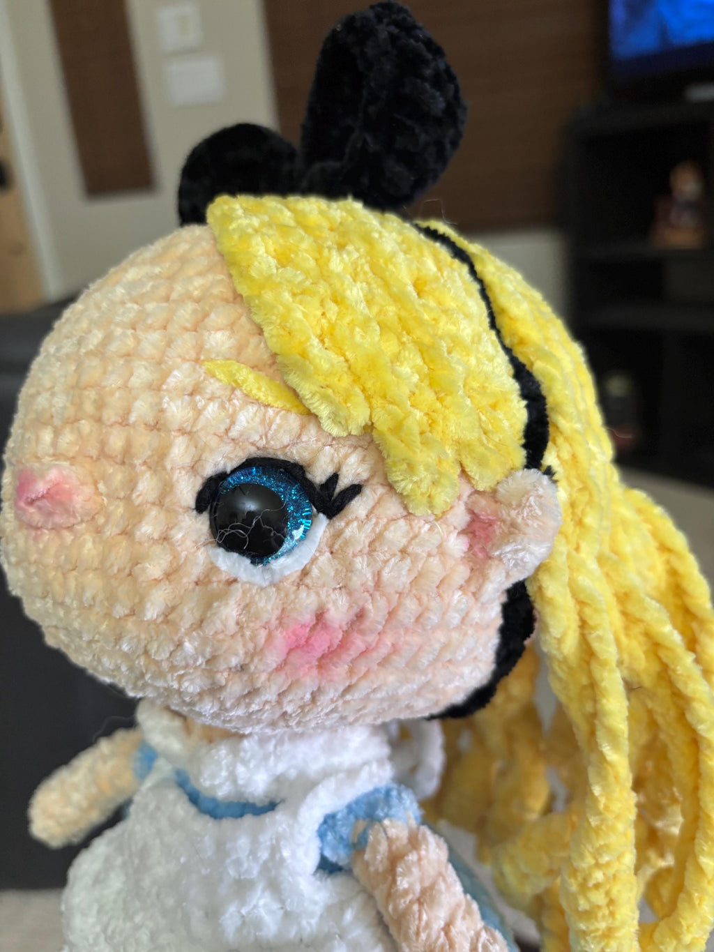 Handmade Chenille Alice in Wonderland Crochet Doll – Storybook Nursery Plush