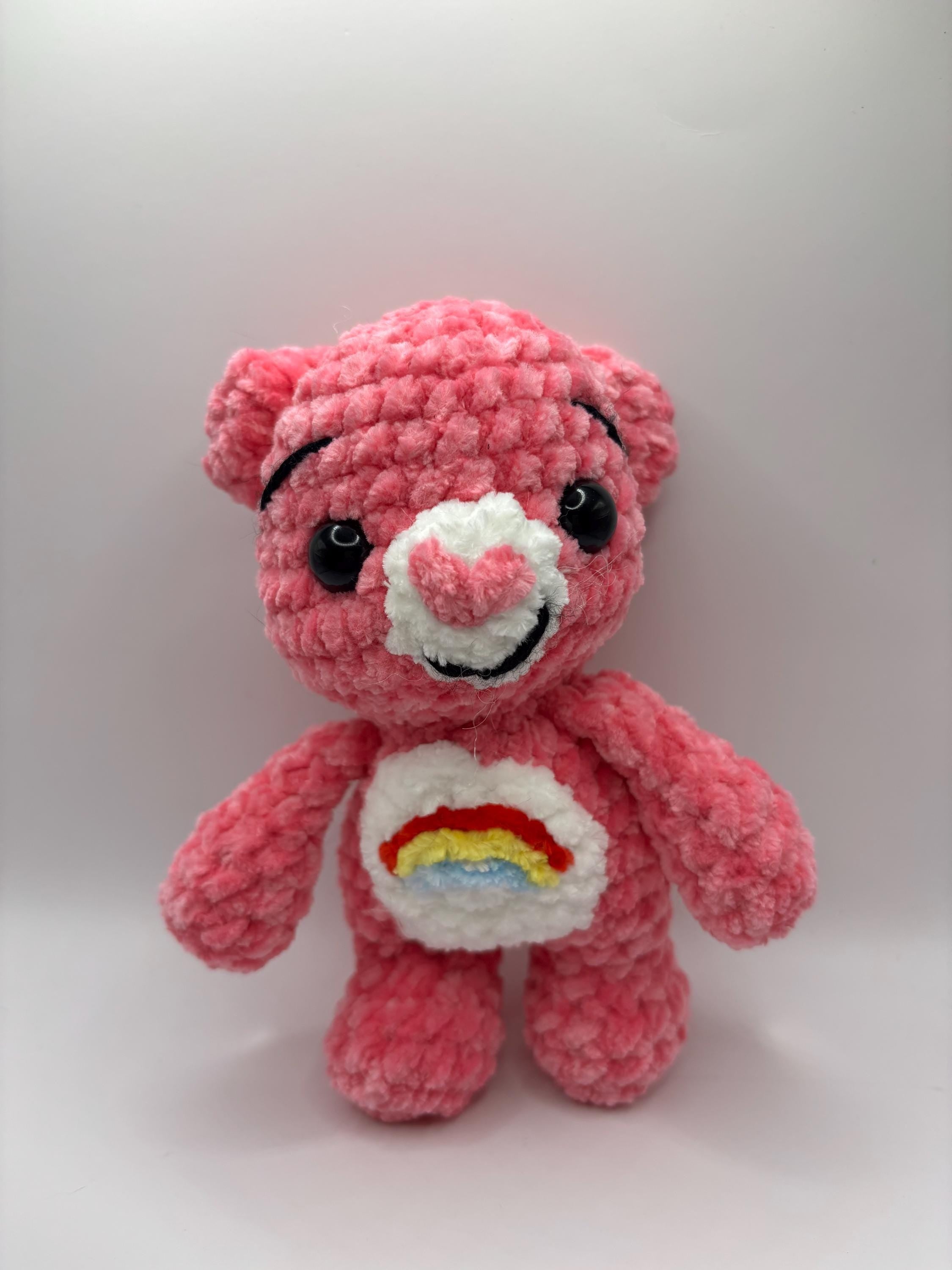 Handmade Care Bears Inspired Crochet Plush – Chenille Amigurumi 80s Nostalgia