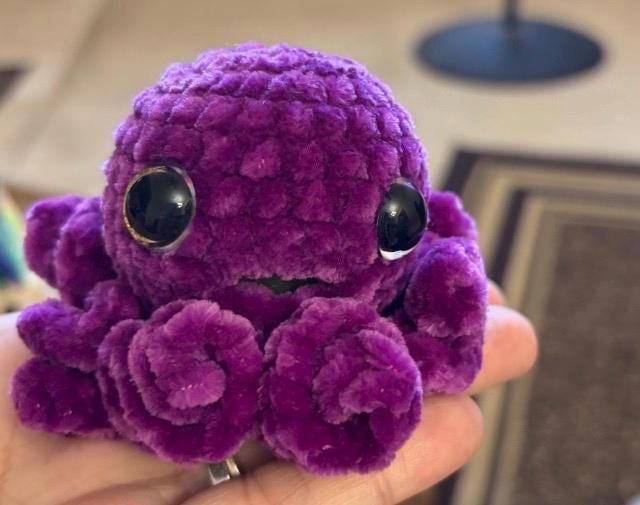 Handmade Crochet Amigurumi Octopus Stress Ball: Squishy Animal Toy