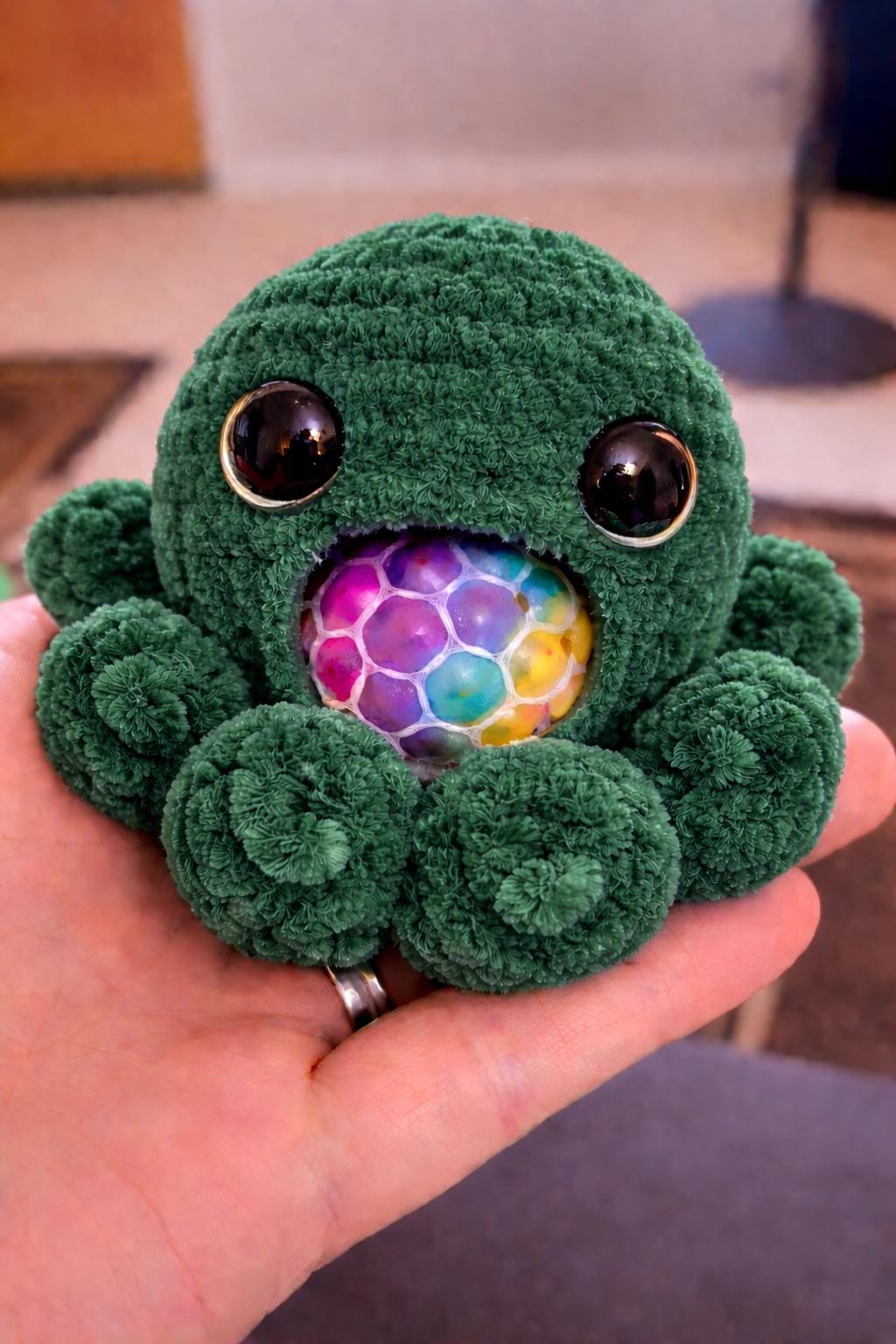 Handmade Crochet Amigurumi Octopus Stress Ball: Squishy Animal Toy