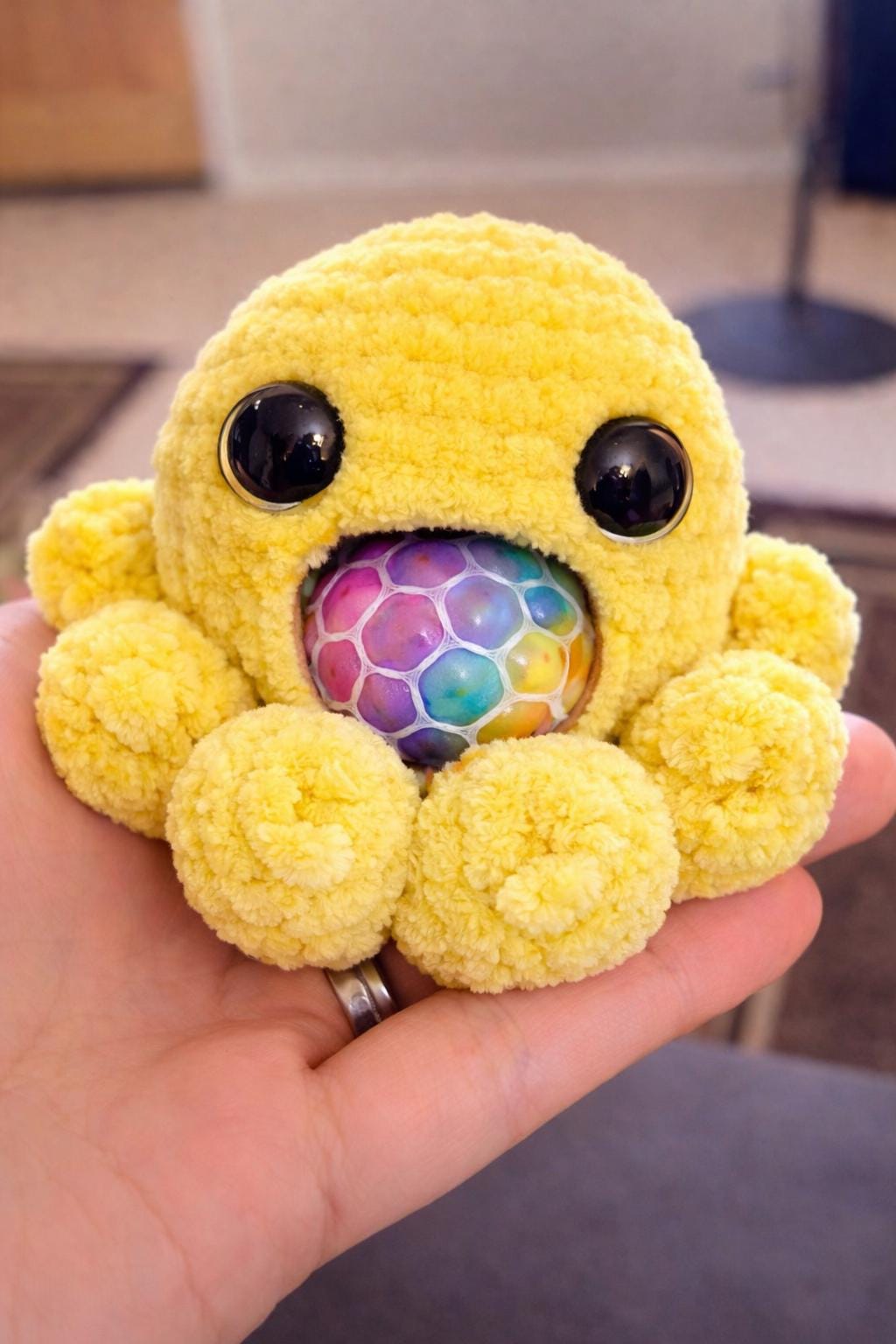 Handmade Crochet Amigurumi Octopus Stress Ball: Squishy Animal Toy