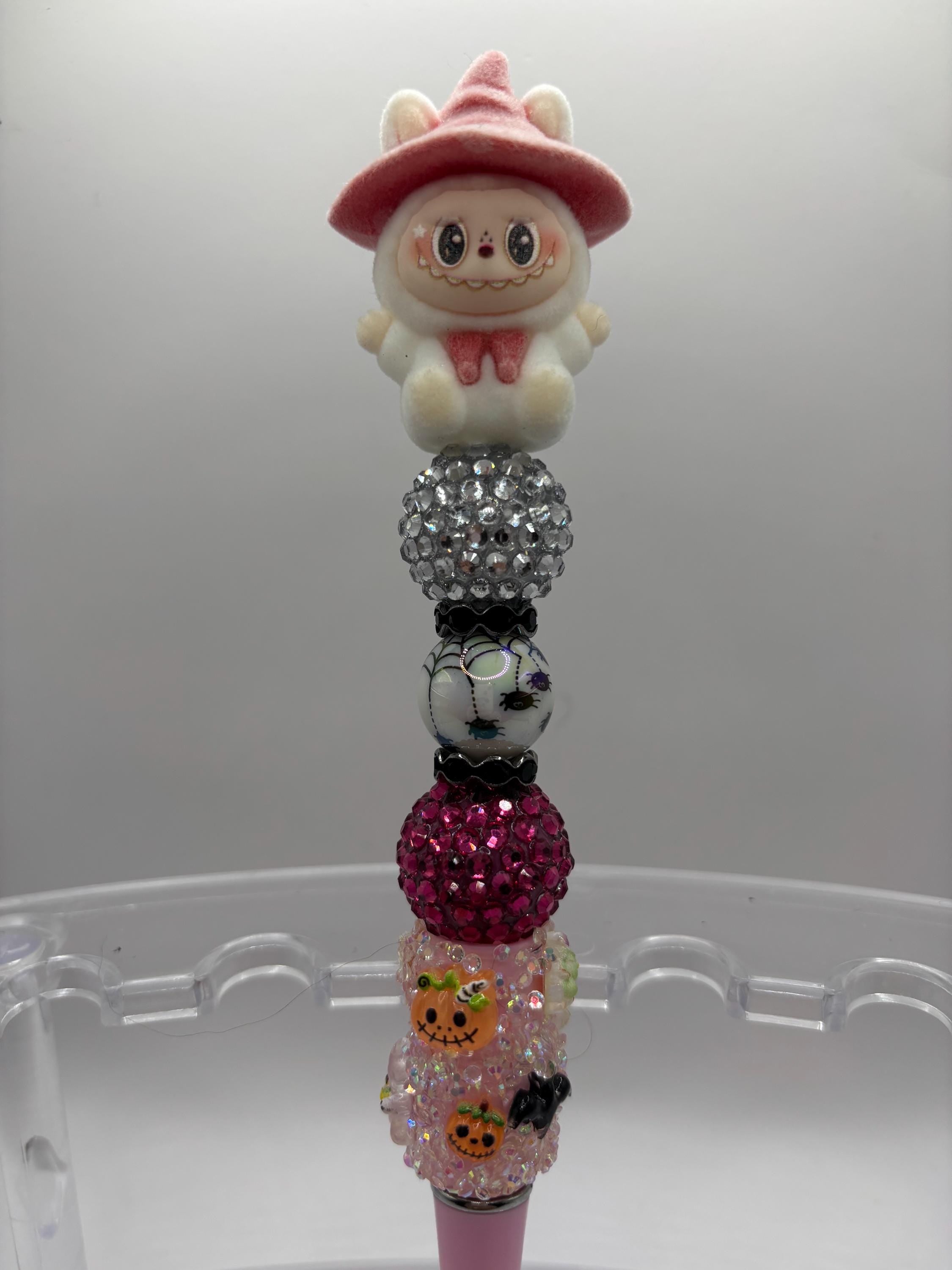 Kwaii Bunny Beaded Pen – Handmade Rhinestone Stationery