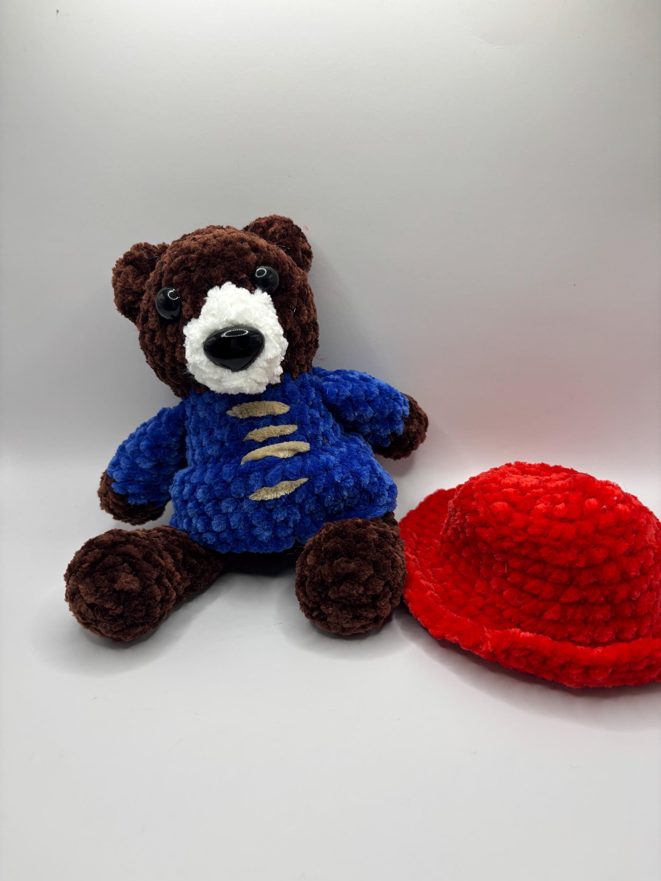 Handmade Crochet Paddington Bear Plush – Chenille Stuffed Animal