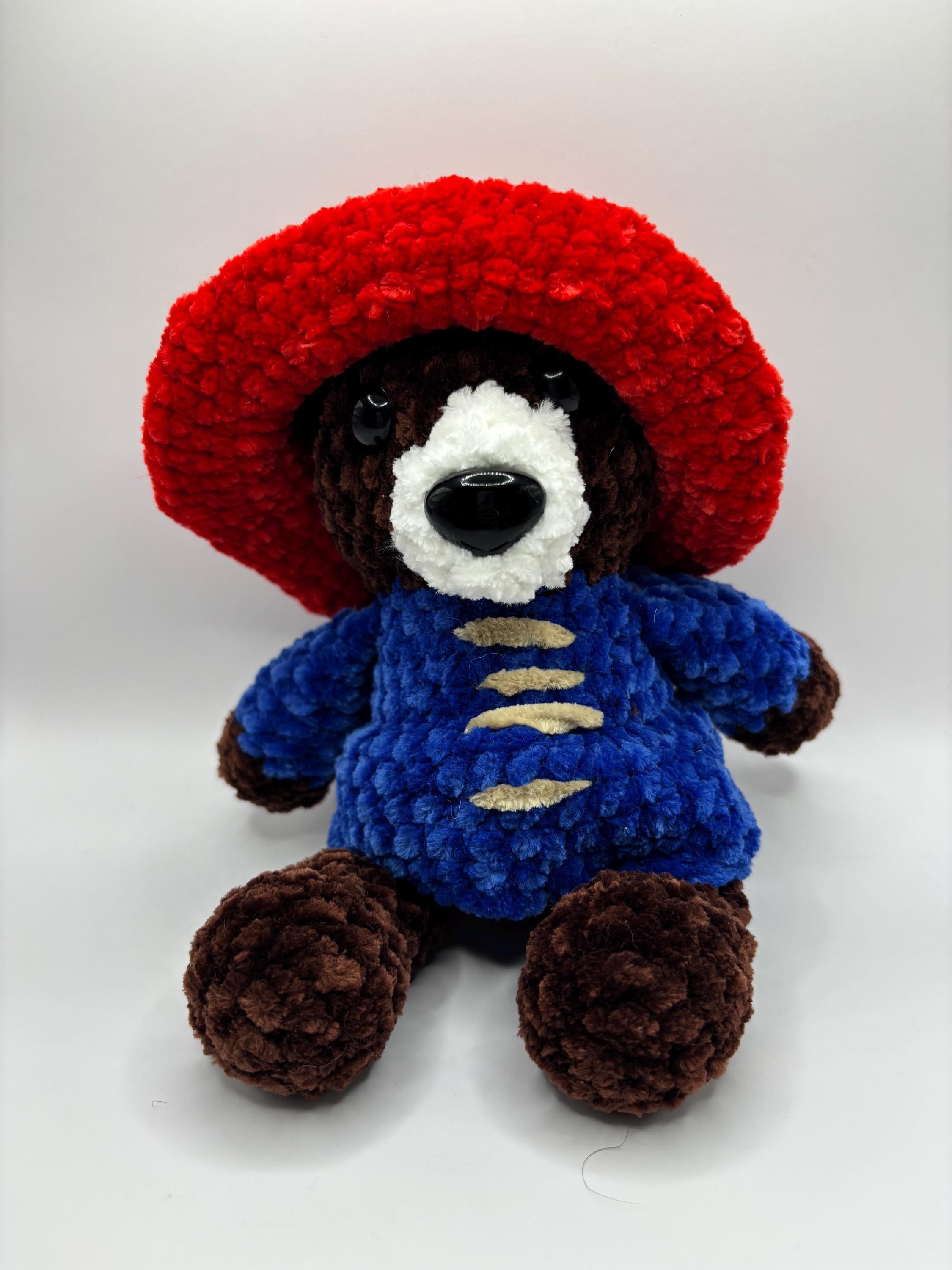 Handmade Crochet Paddington Bear Plush – Chenille Stuffed Animal