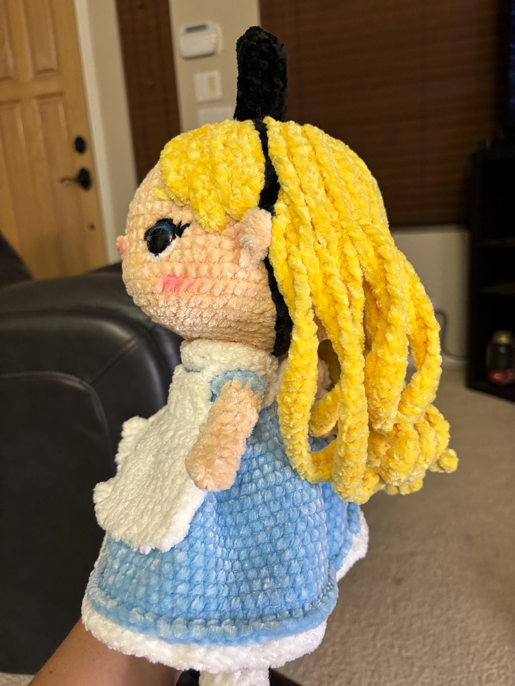Handmade Chenille Alice in Wonderland Crochet Doll – Storybook Nursery Plush