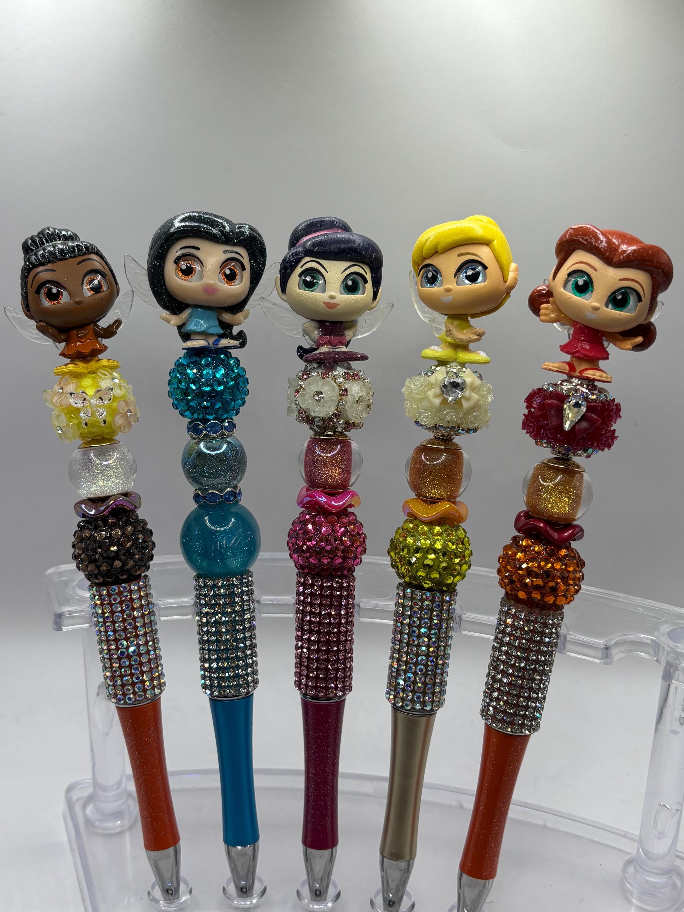 Peter Pan Inspired Beaded Pens | Handmade Character Pens | Cute Rhinestone Pens | Gift for Her | Teacher Gift | Planner Accessories