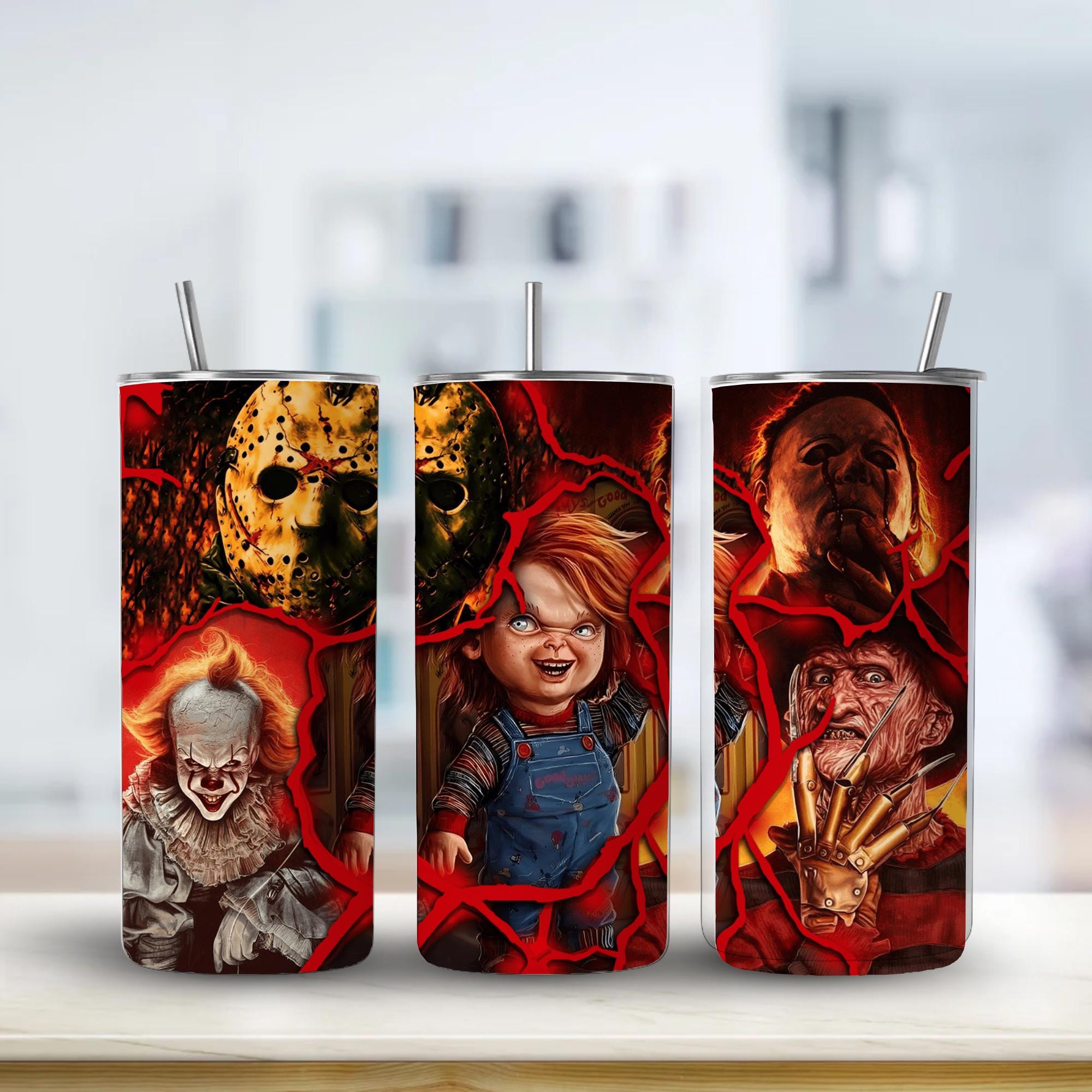 Cartoon Tumbler | 20oz Skinny Sublimation Cup