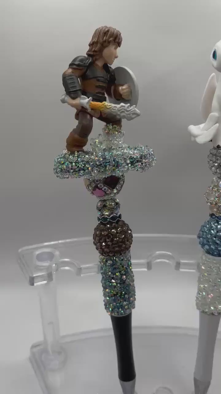 How to Train Your Dragon Inspired Beaded Pens – Toothless, Light Fury & Hiccup