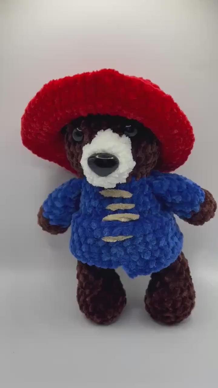 Handmade Crochet Paddington Bear Plush – Chenille Stuffed Animal